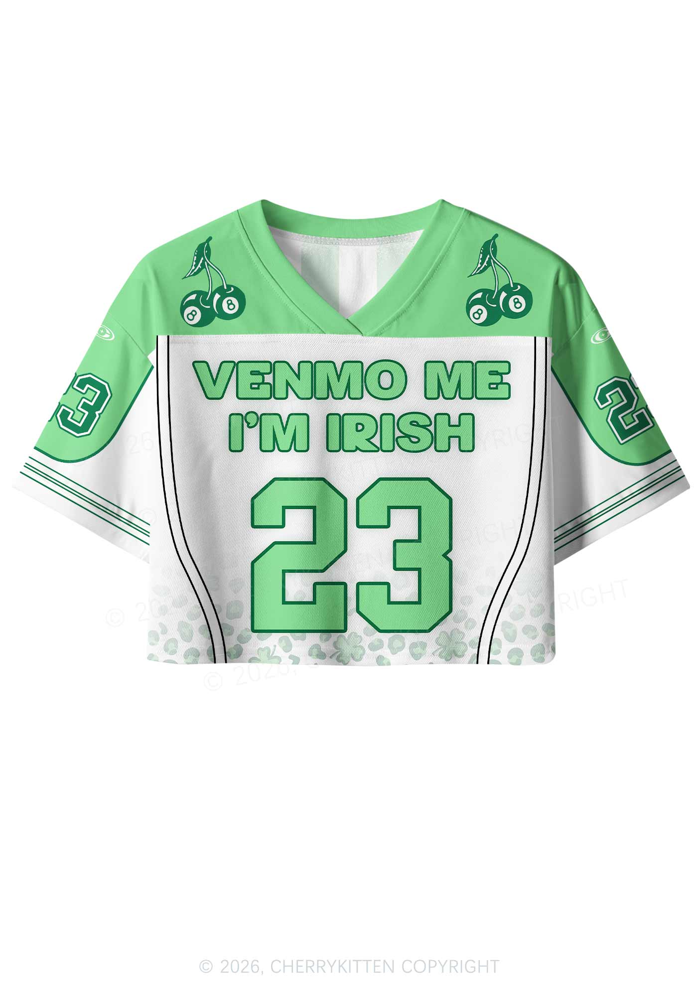 Custom Venmo Me Im Irish St Patricks Y2K Crop Sport Jersey Shirts Cherrykitten - Image 3