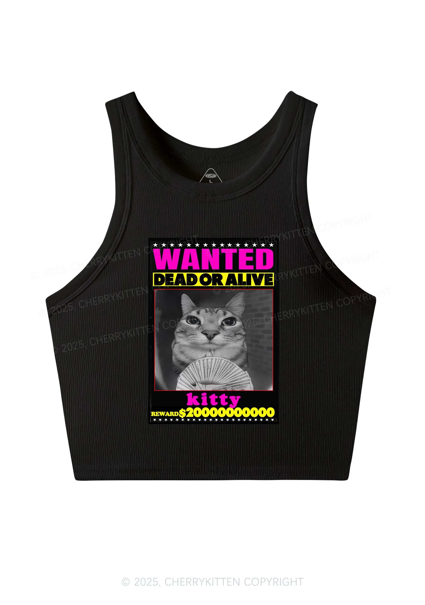 Custom Wanted Kitten Y2K Crop Tank Top Cherrykitten - Image 3