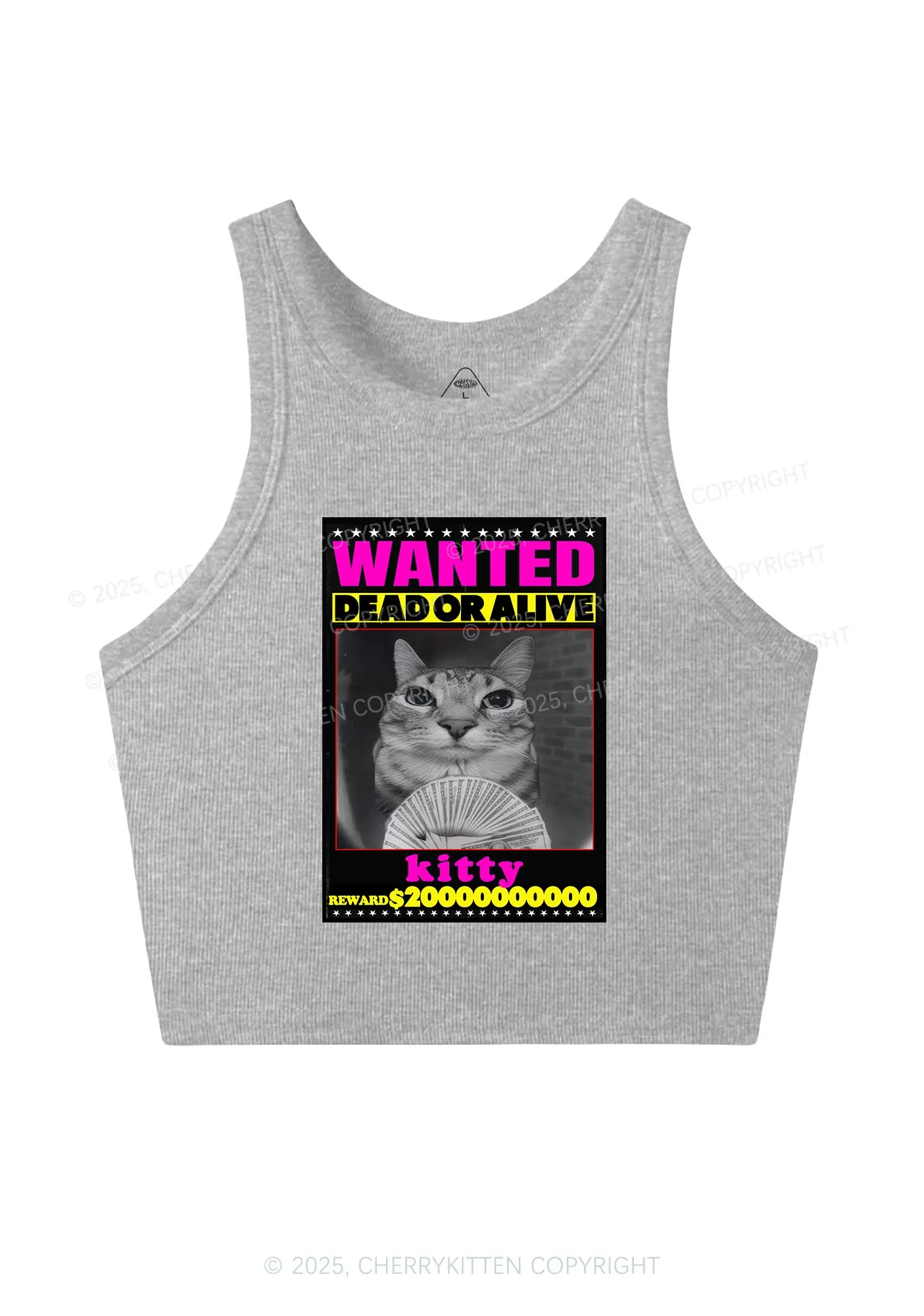 Custom Wanted Kitten Y2K Crop Tank Top Cherrykitten - Image 4