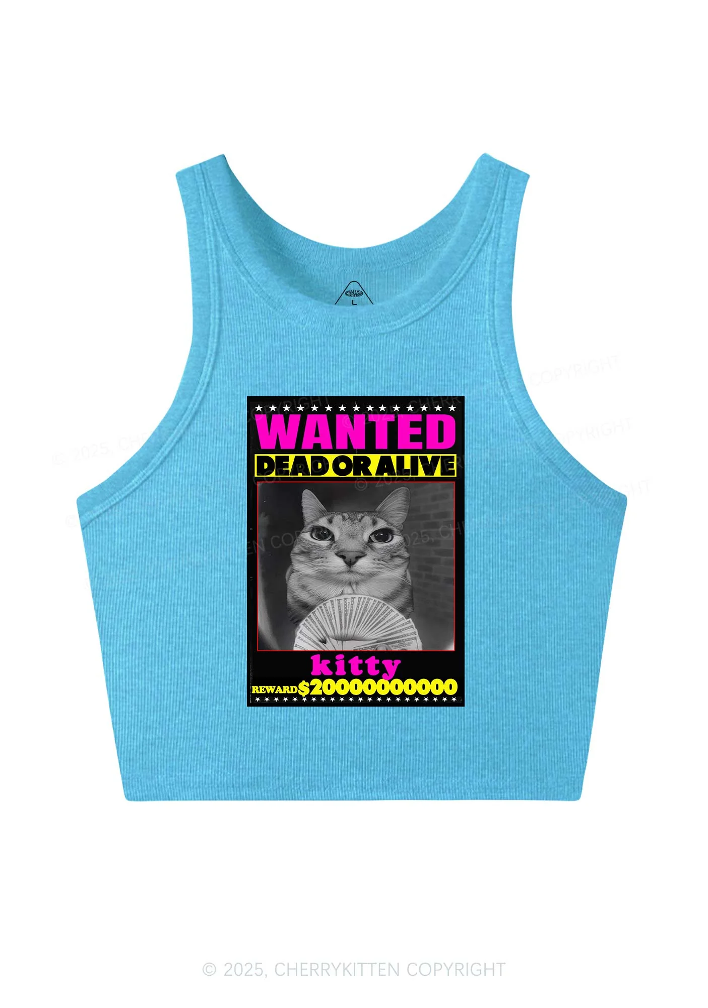 Custom Wanted Kitten Y2K Crop Tank Top Cherrykitten - Image 5