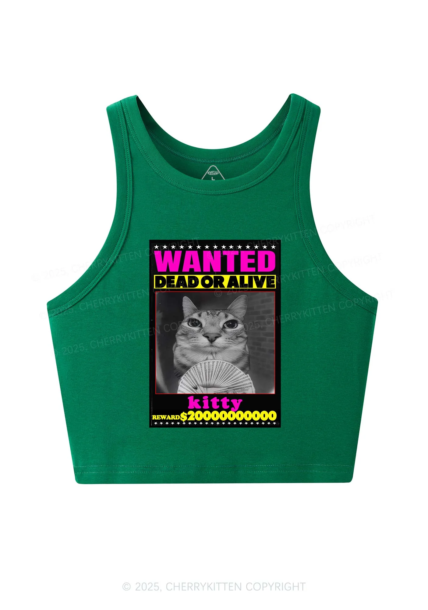 Custom Wanted Kitten Y2K Crop Tank Top Cherrykitten - Image 6