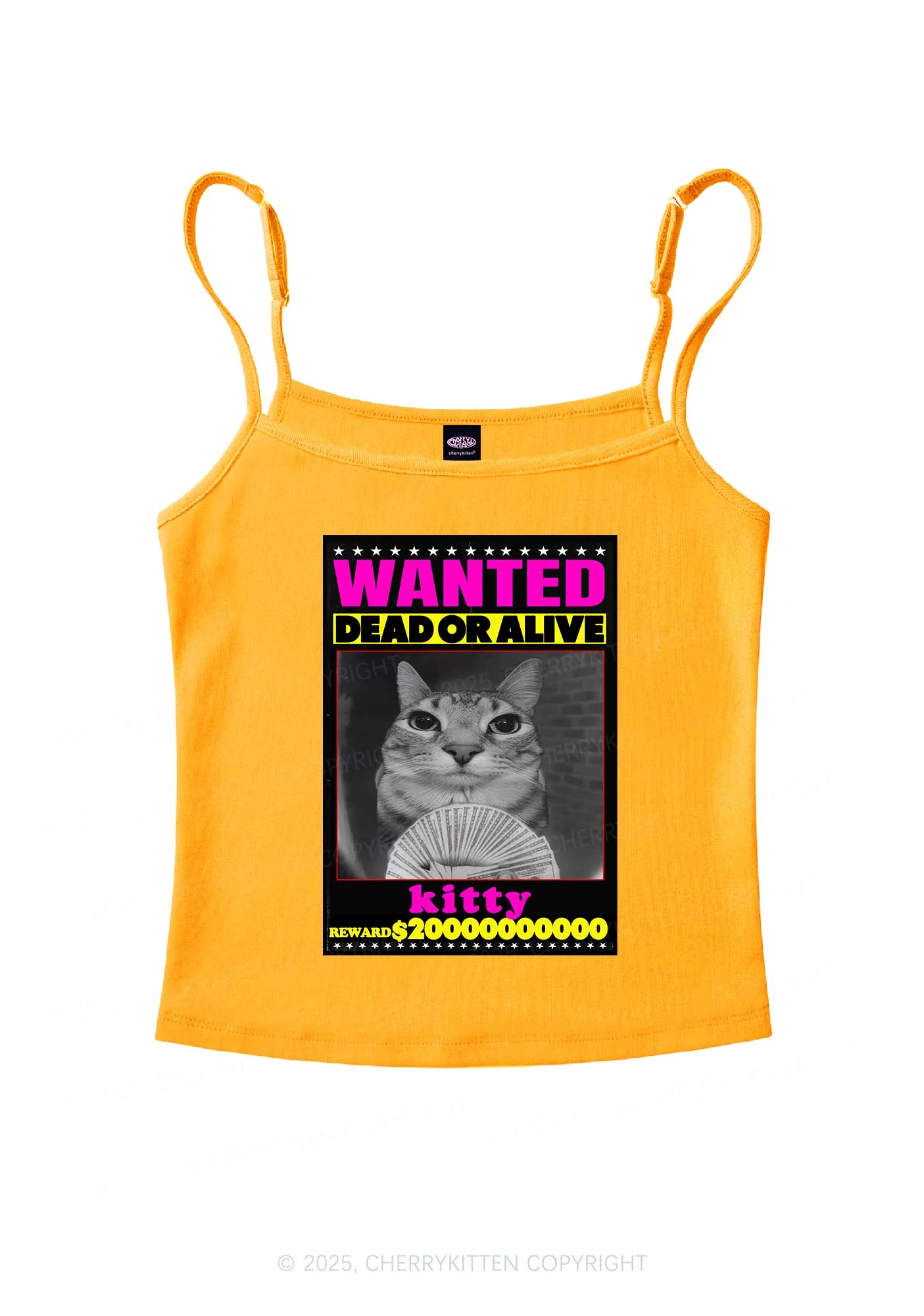 Custom Wanted Kitten Y2K Spaghetti Strap Cami Cherrykitten - Image 7