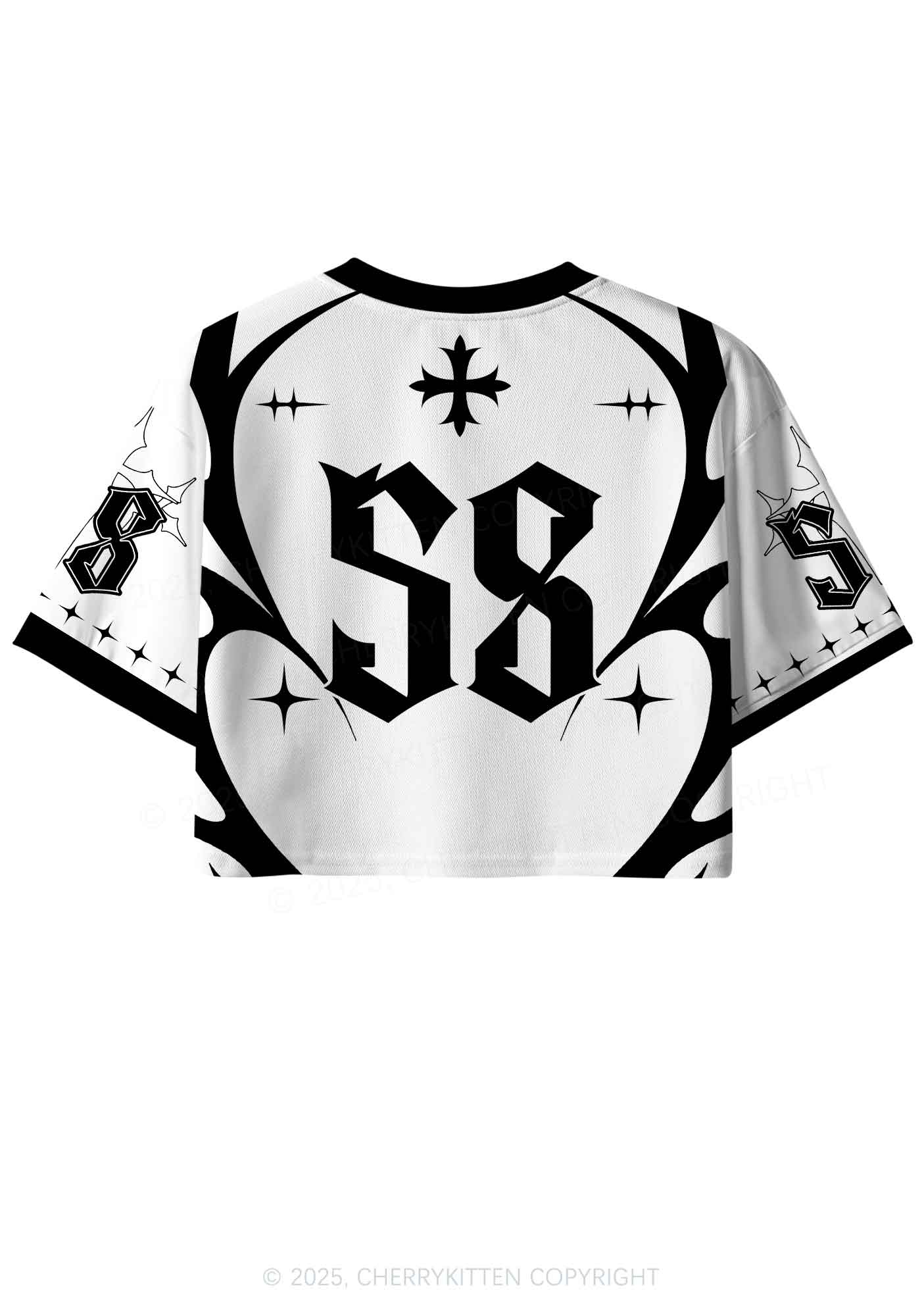 Custom White Cxxt Y2K Crop Sport Jersey Shirts Cherrykitten - Image 2