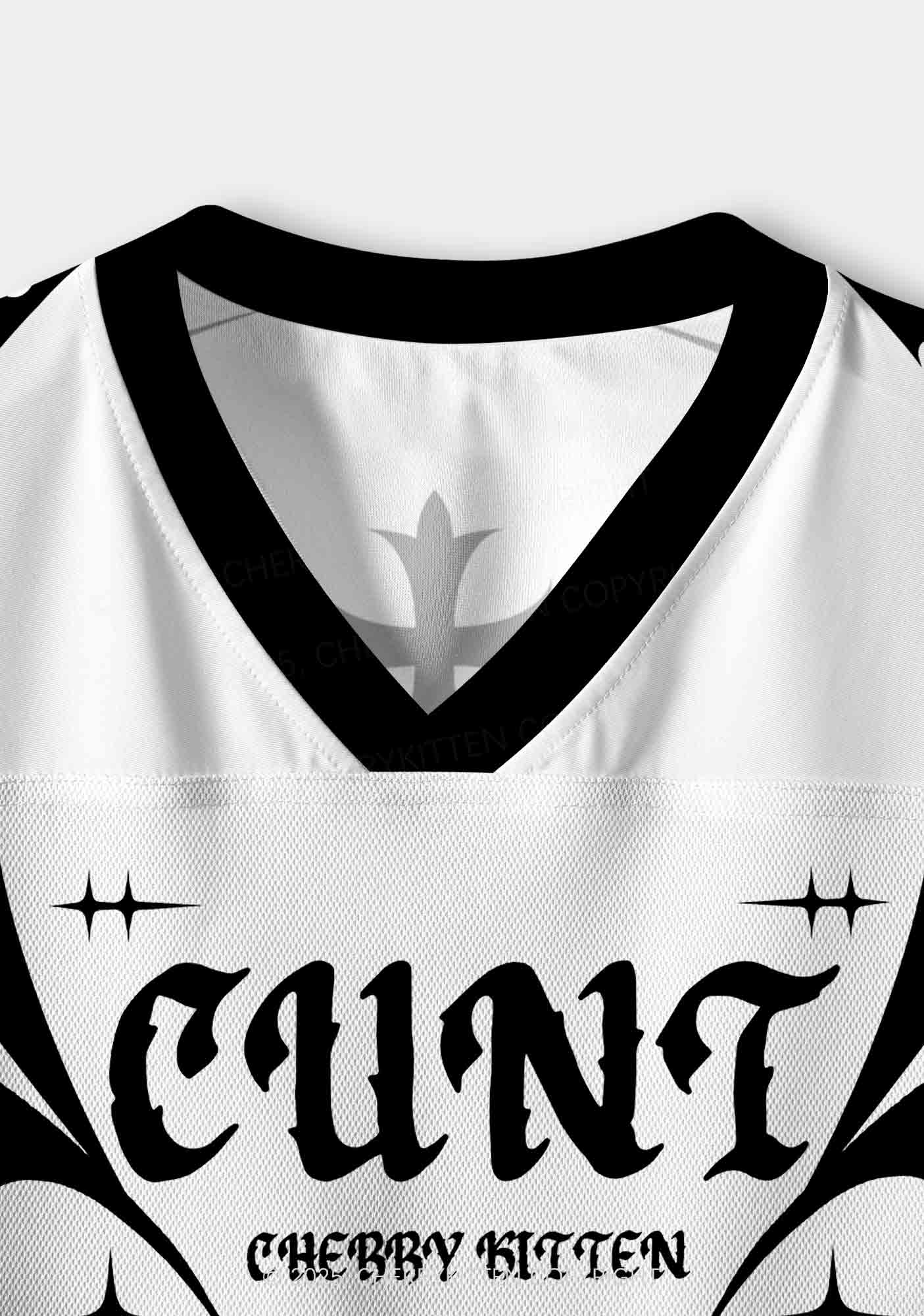 Custom White Cxxt Y2K Crop Sport Jersey Shirts Cherrykitten - Image 3