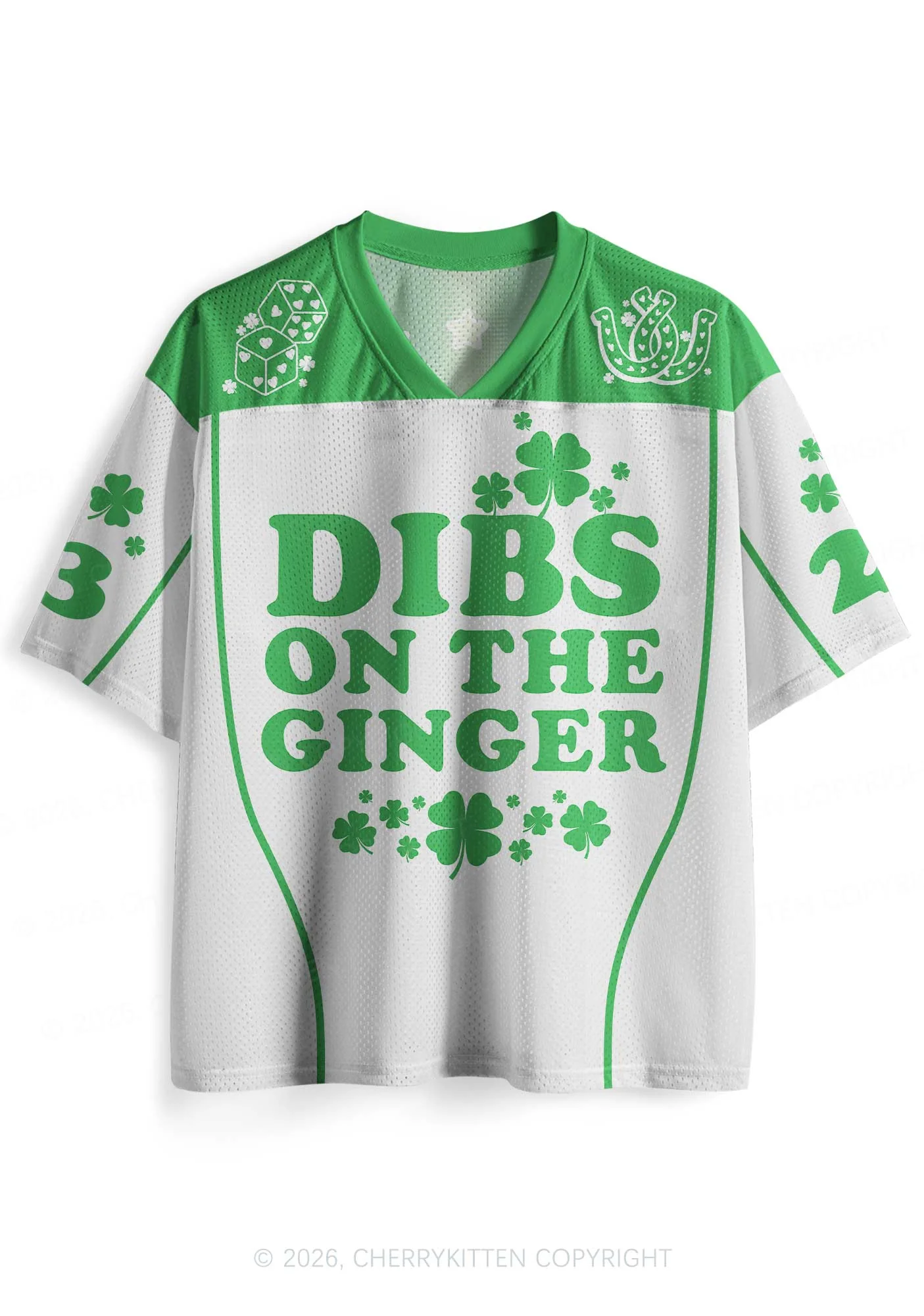 Custom White Dibs On The Ginger St Patricks Y2K Sport Jersey Shirts Cherrykitten - Image 3