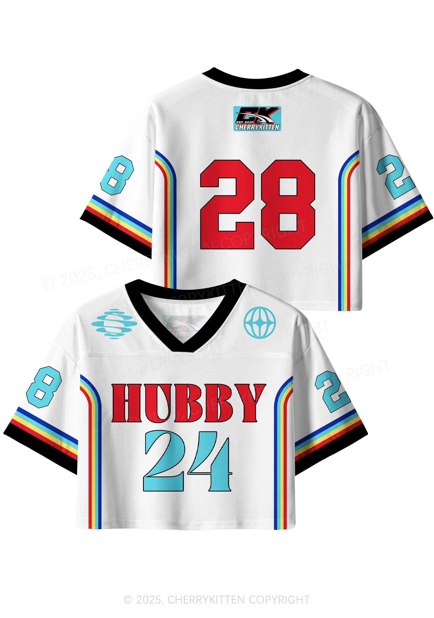 Custom White Hubby Valentine's Day Y2K Crop Sport Jersey Shirts Cherrykitten - Image 3