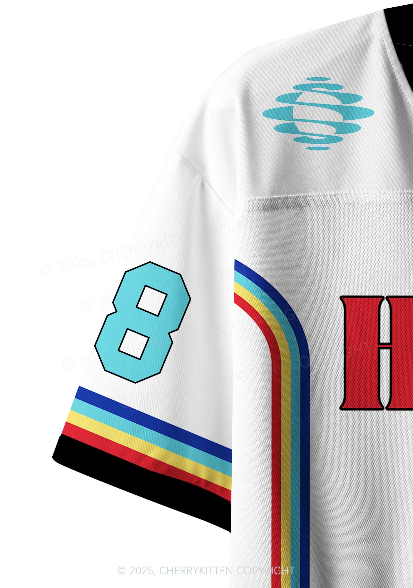 Custom White Hubby Valentine's Day Y2K Crop Sport Jersey Shirts Cherrykitten - Image 4