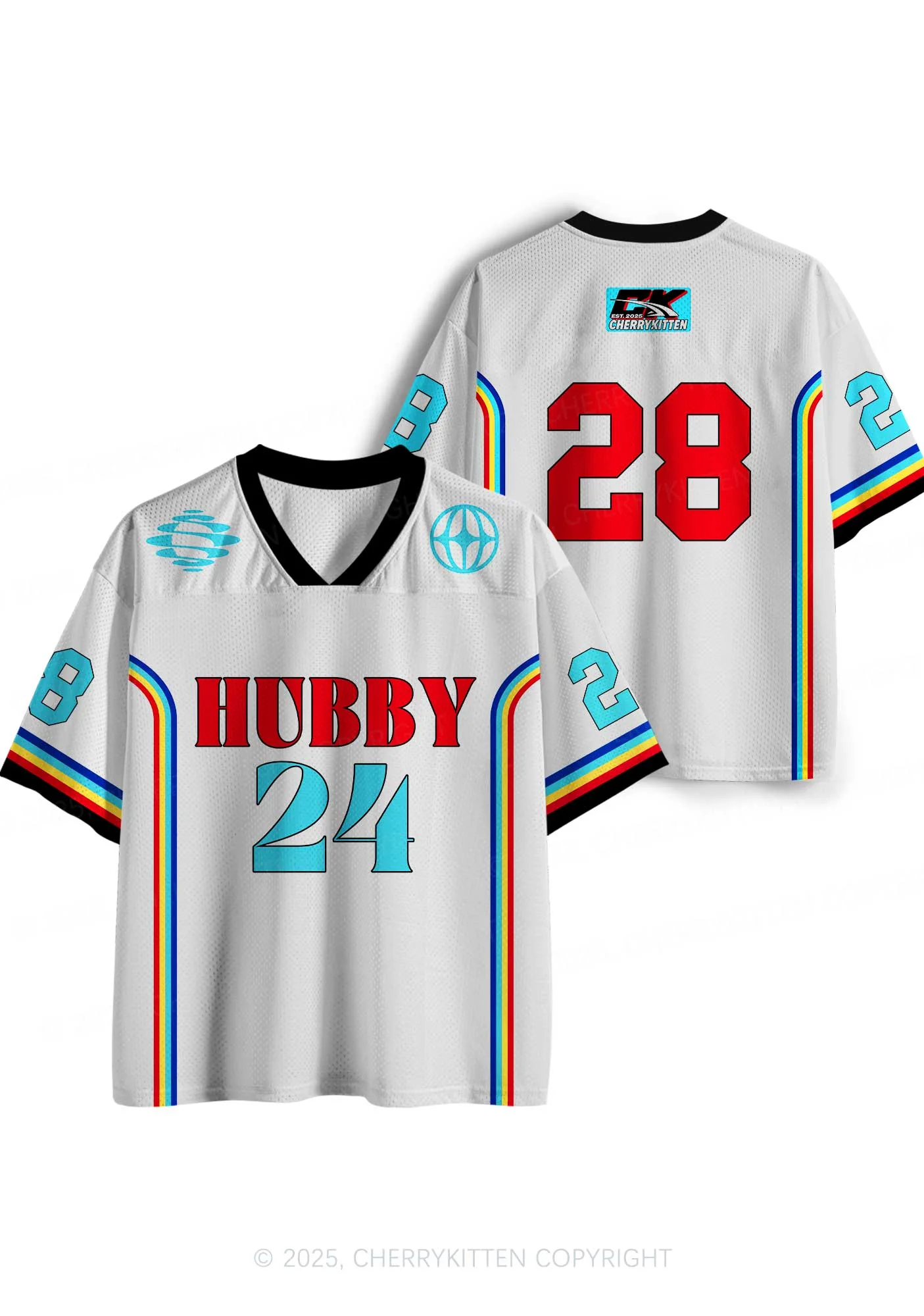Custom White Hubby Valentine's Day Y2K Sport Jersey Shirts Cherrykitten - Image 3