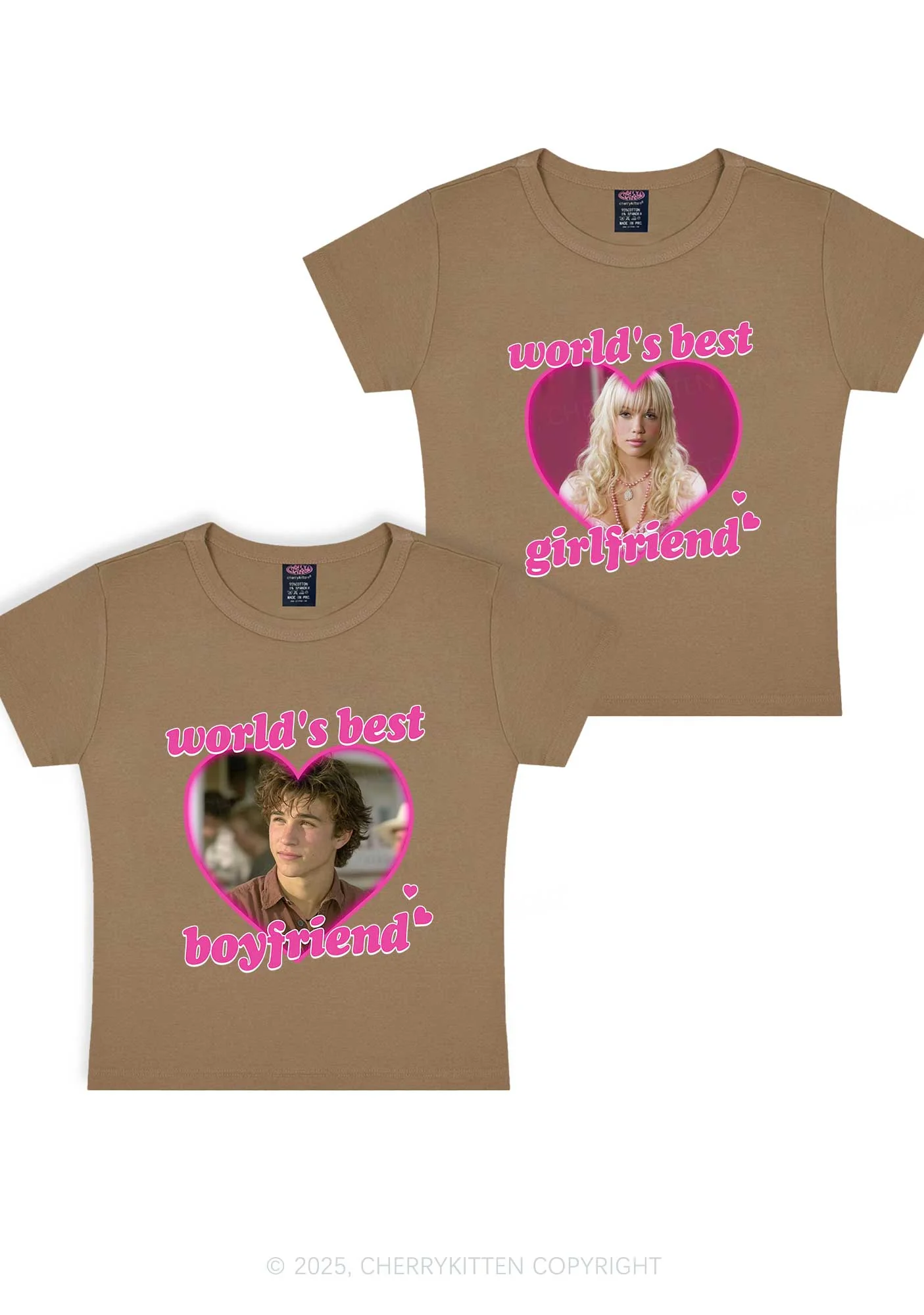 Custom Worlds Best BF GF Y2K Valentine's Day Baby Tee Cherrykitten - Image 11