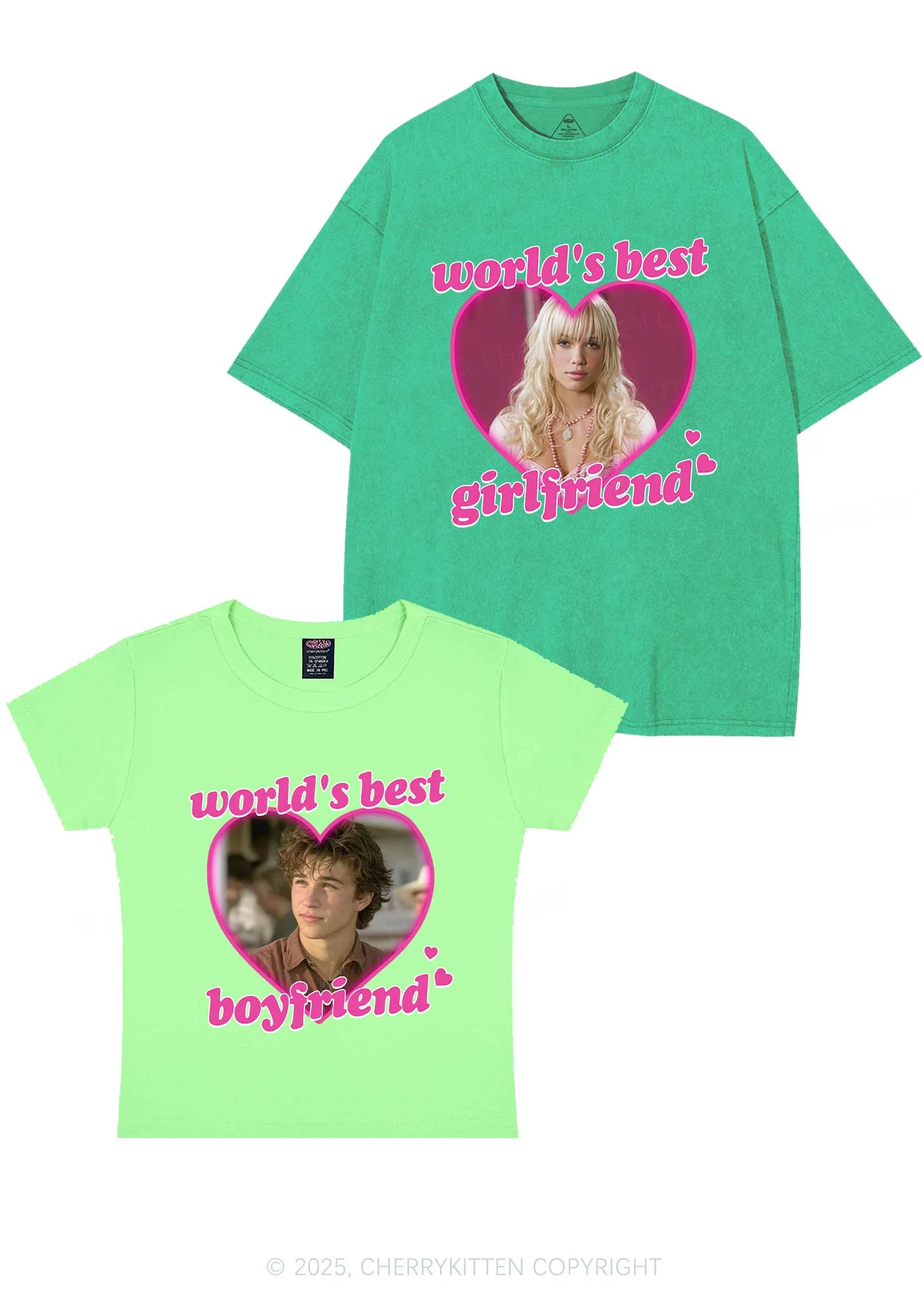 Custom Worlds Best BF GF Y2K Valentine's Day Couple Shirt Cherrykitten - Image 13