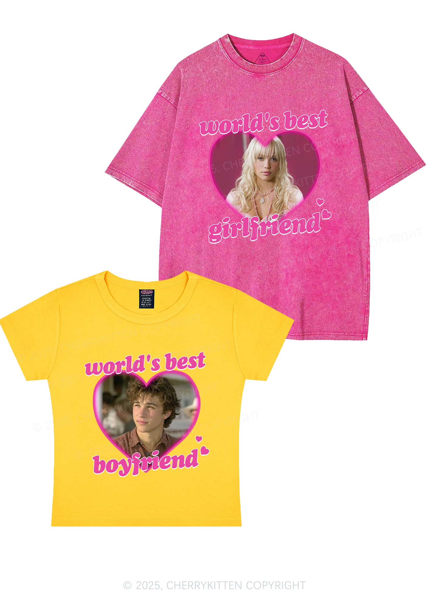 Custom Worlds Best BF GF Y2K Valentine's Day Couple Shirt Cherrykitten - Image 6