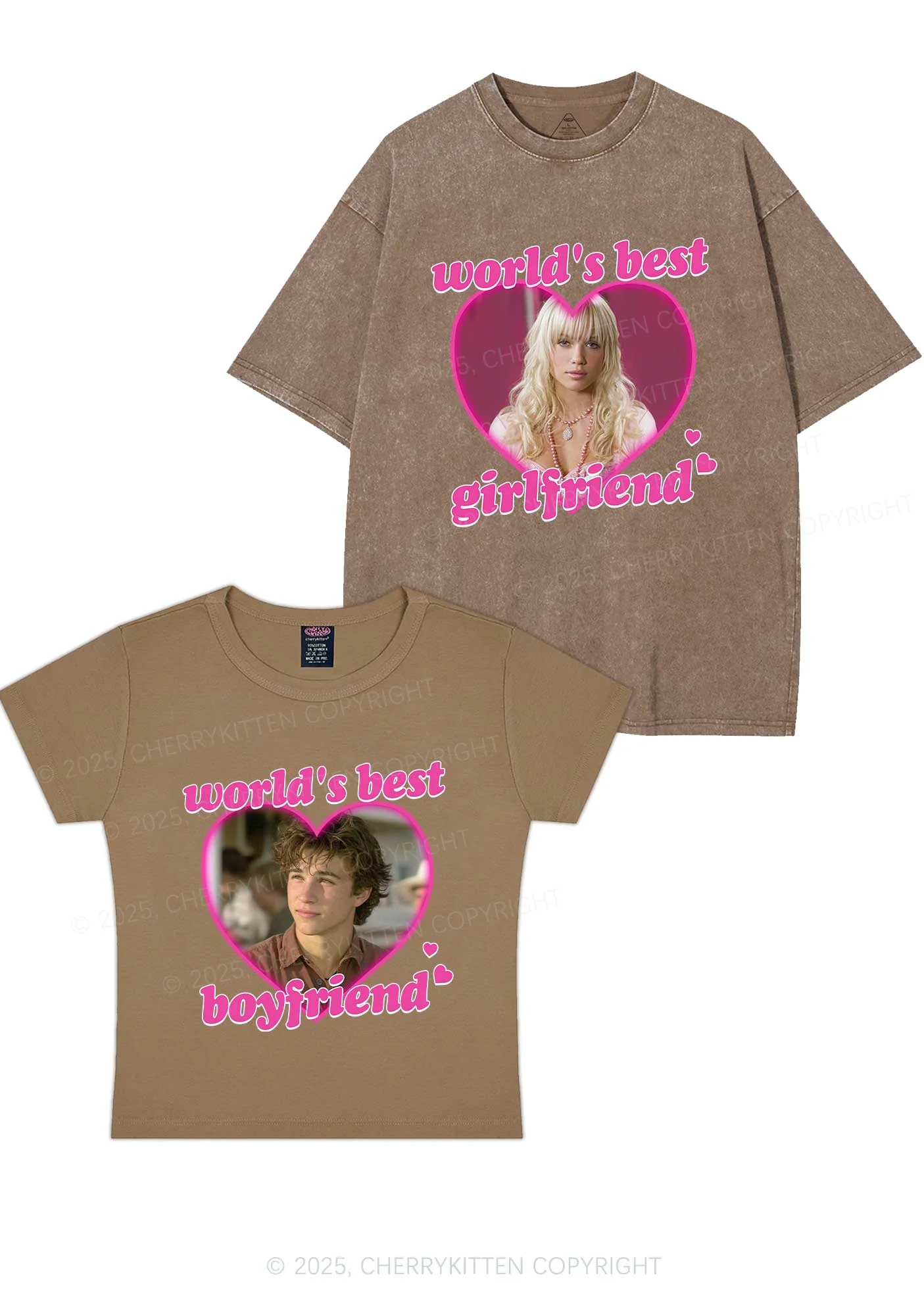Custom Worlds Best BF GF Y2K Valentine's Day Couple Shirt Cherrykitten - Image 9