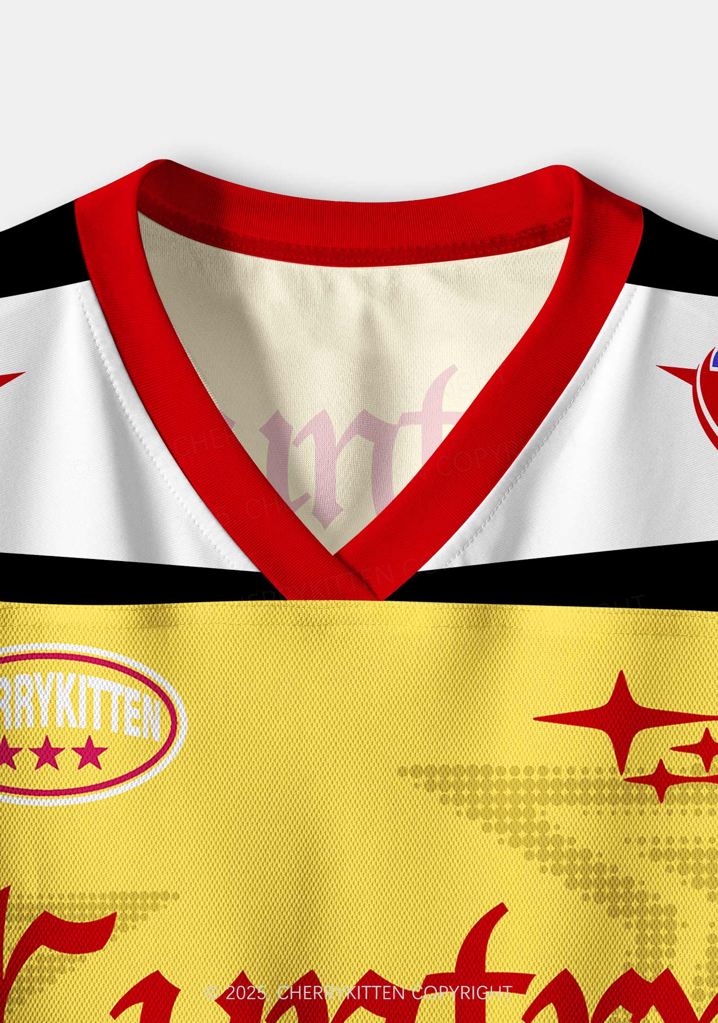 Custom Yellow Cuntry Star Y2K Crop Sport Jersey Shirts Cherrykitten - Image 5