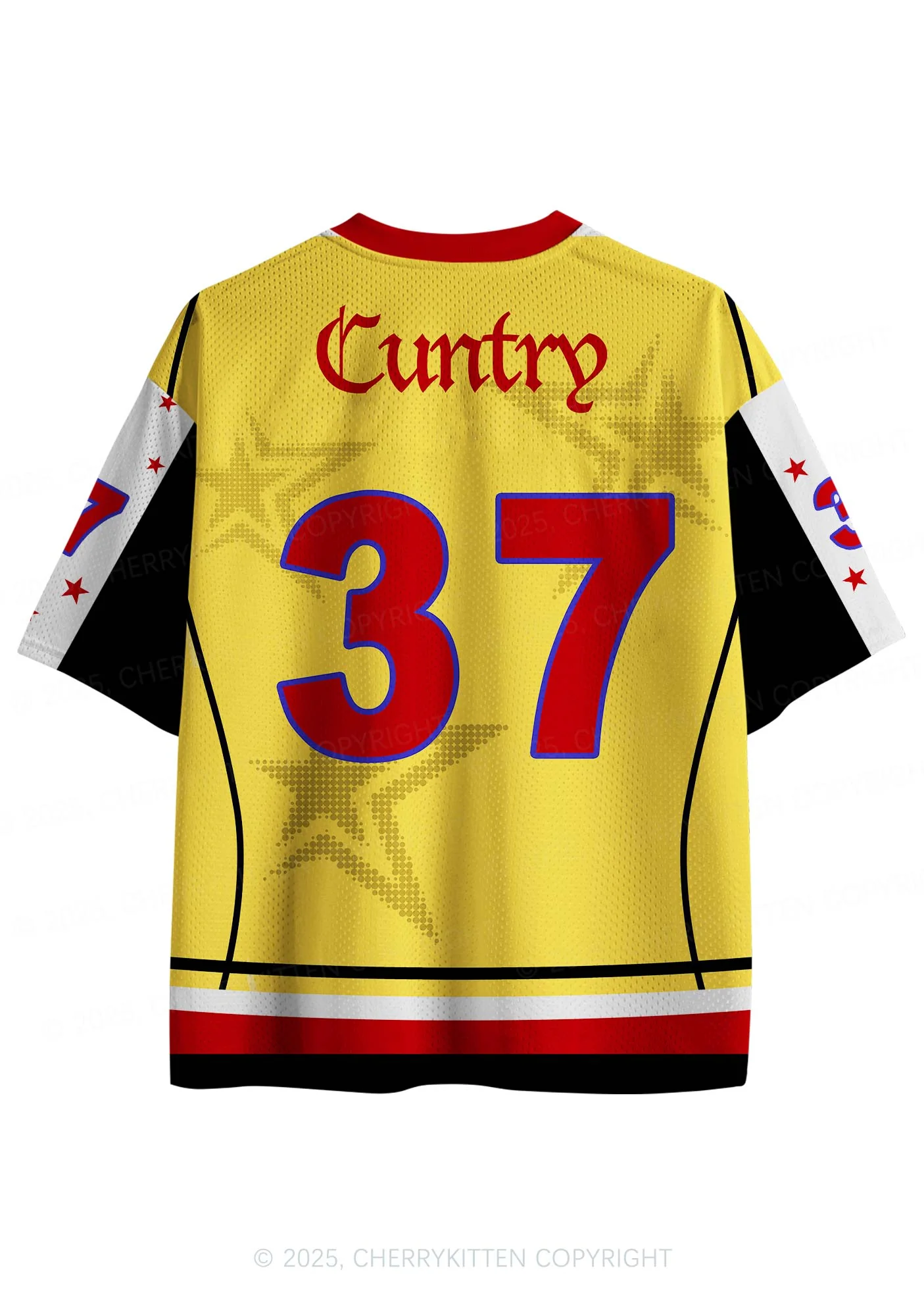 Custom Yellow Cuntry Star Y2K Sport Jersey Shirts Cherrykitten - Image 2