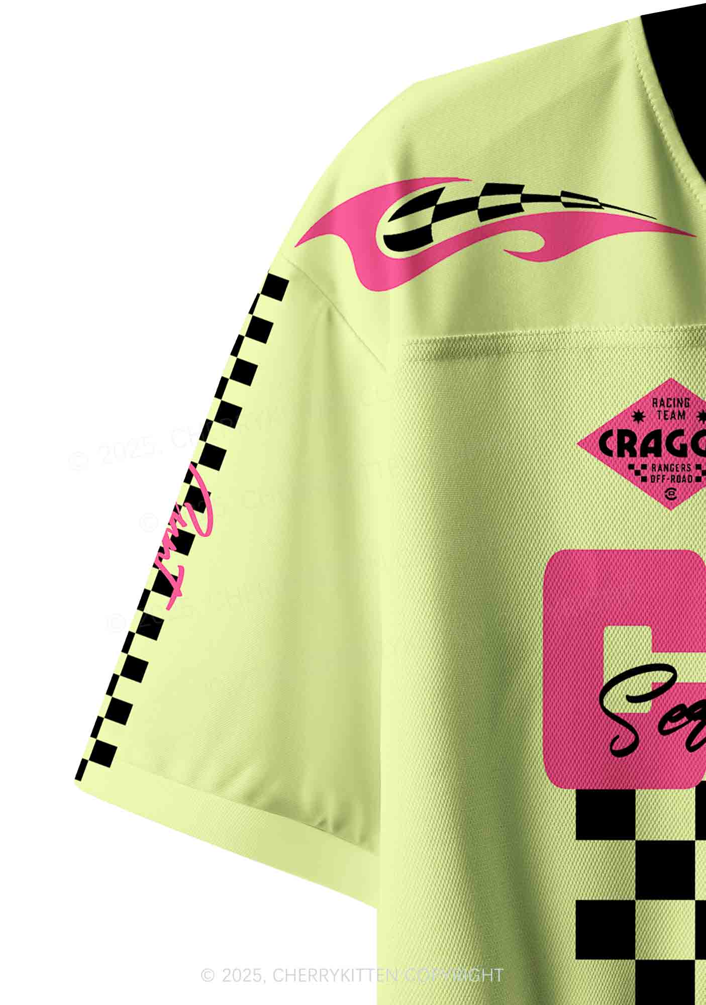 Custom Yellow Cxxt Y2K Crop Sport Jersey Shirts Cherrykitten - Image 6