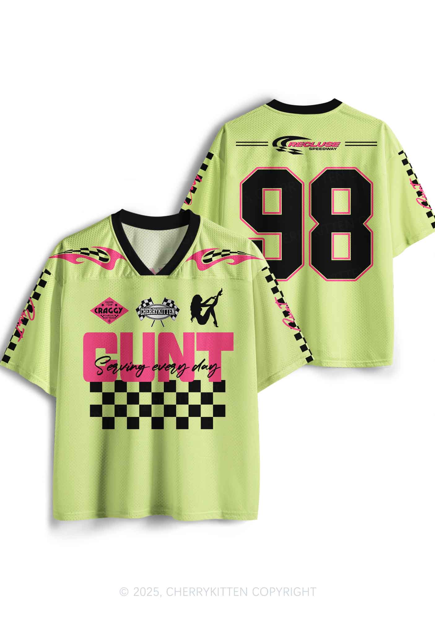 Custom Yellow Cxxt Y2K Sport Jersey Shirts Cherrykitten - Image 3