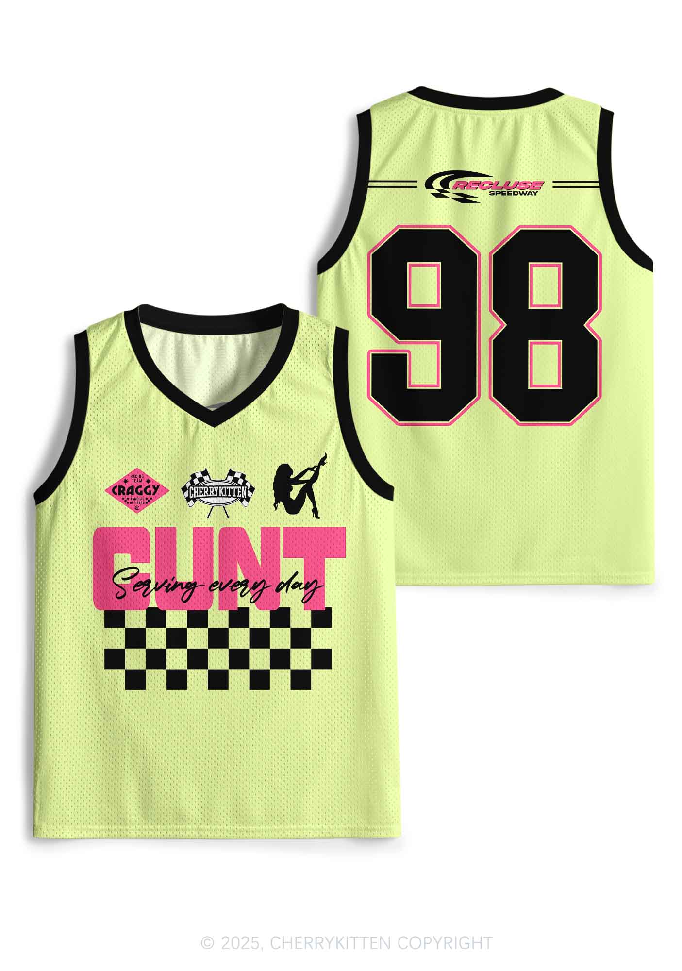 Custom Yellow Cxxt Y2K Sport Jersey Tank Cherrykitten - Image 3