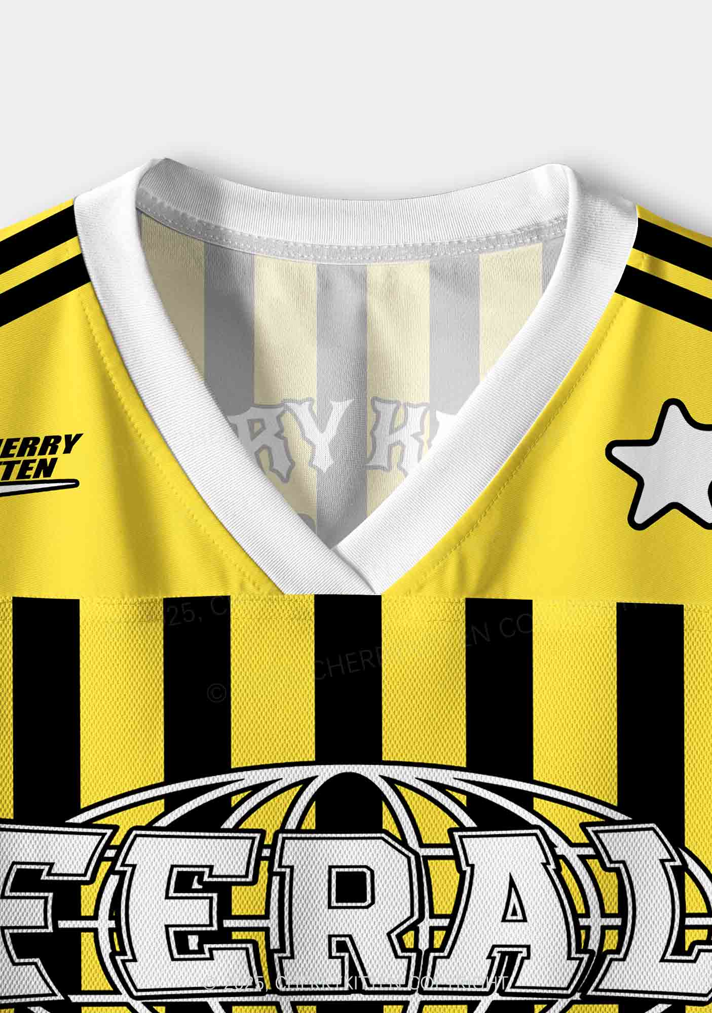 Custom Yellow Feral Y2K Crop Sport Jersey Shirts Cherrykitten - Image 4