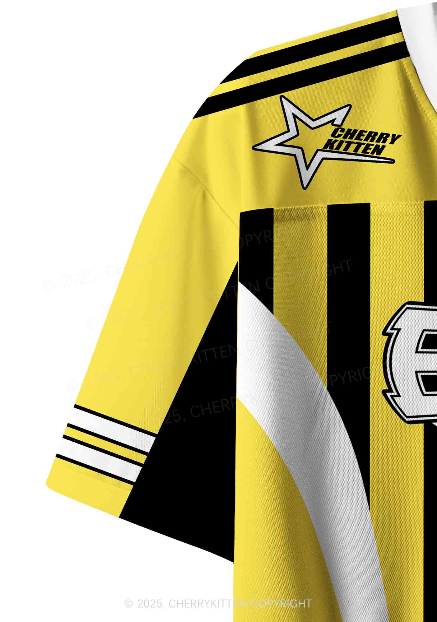 Custom Yellow Feral Y2K Crop Sport Jersey Shirts Cherrykitten - Image 6