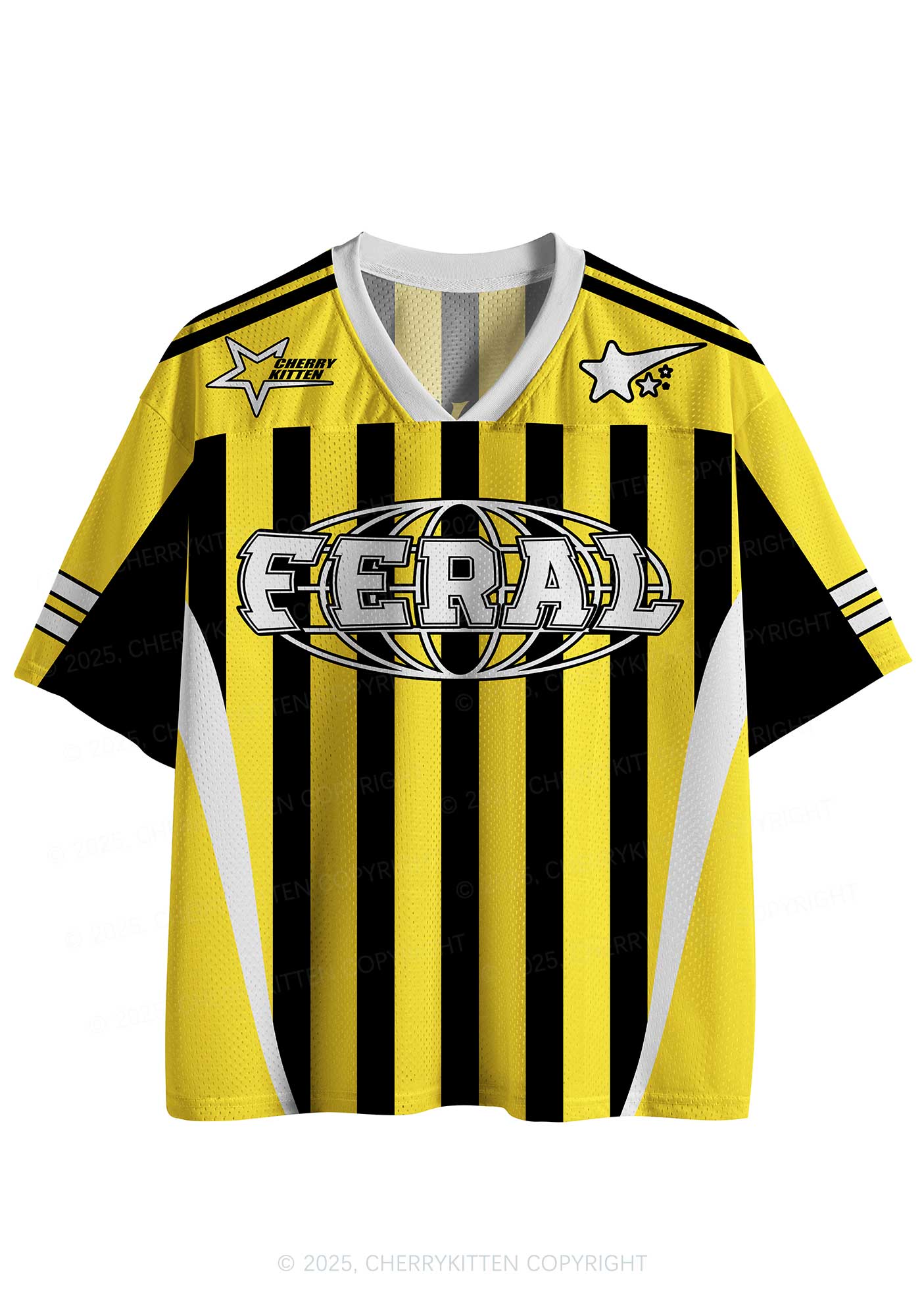 Custom Yellow Feral Y2K Sport Jersey Shirts Cherrykitten - Image 2