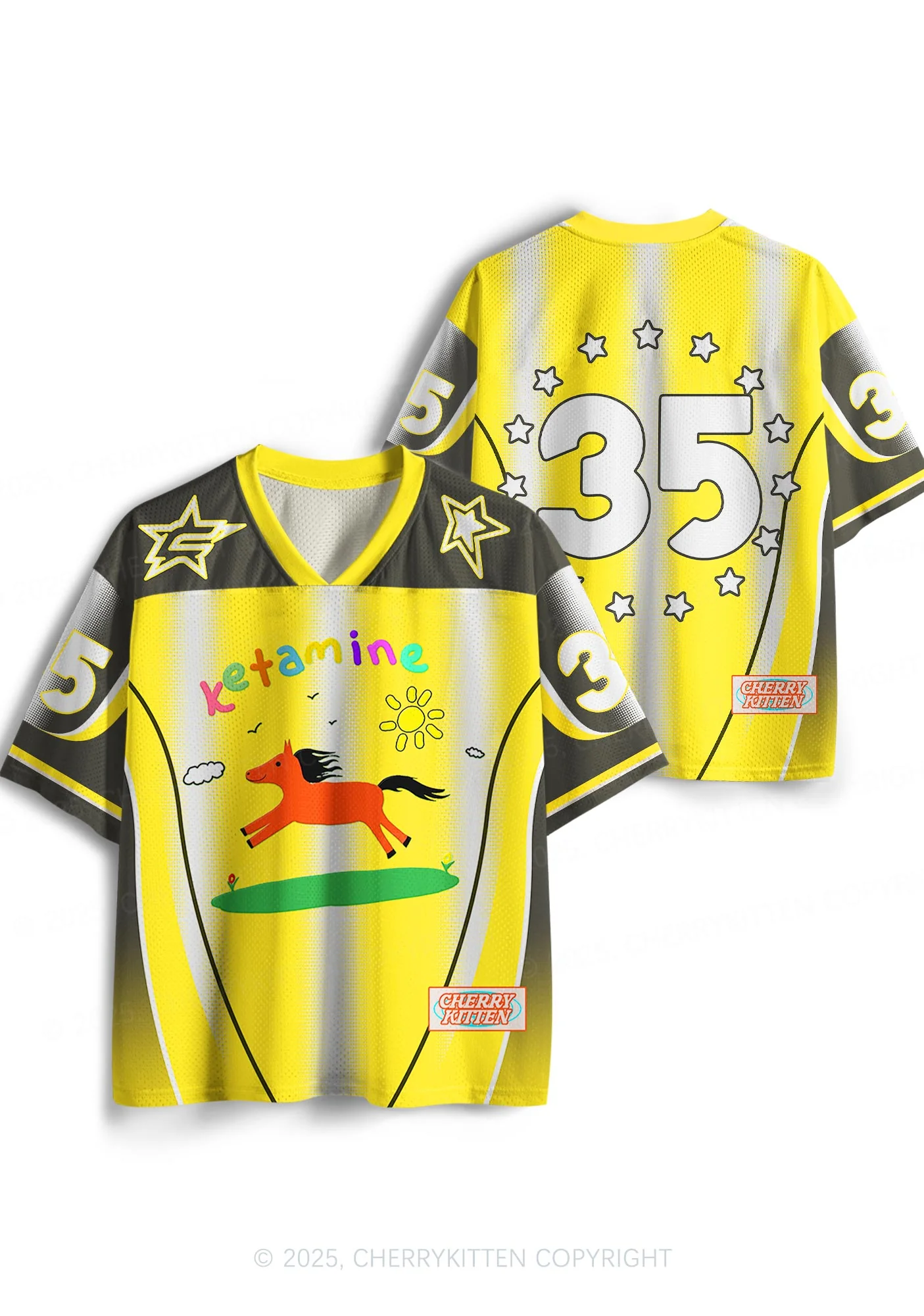 Custom Yellow Pony Y2K Sport Jersey Shirts Cherrykitten - Image 3