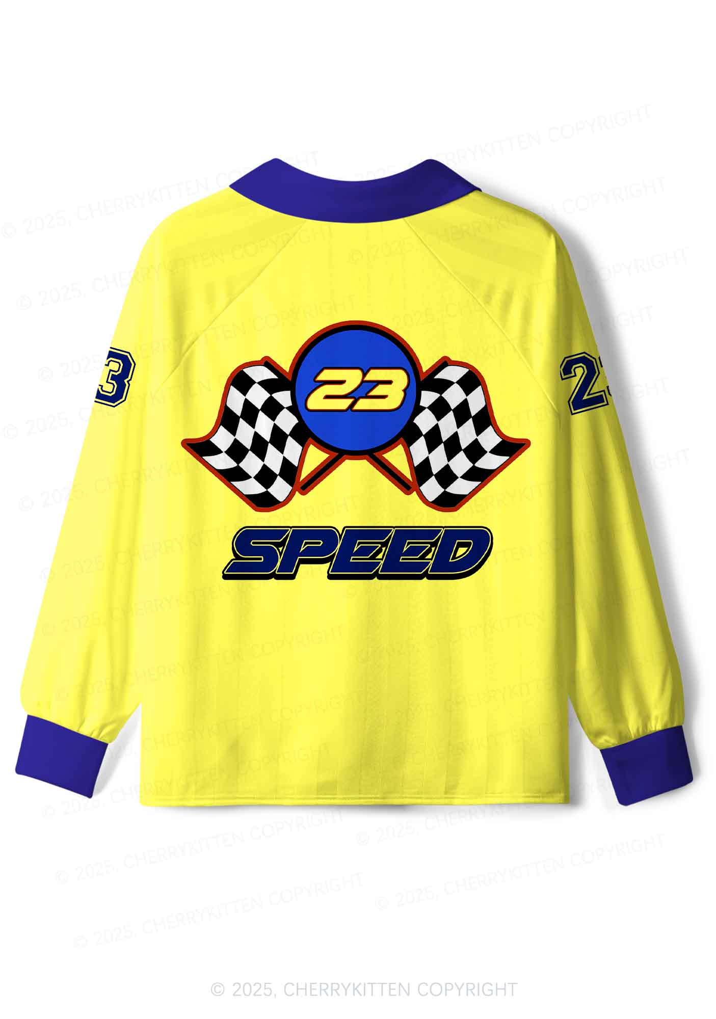 Custom Yellow Ride A Mustache Y2K Sport Long Sleeve Jersey Shirts Cherrykitten - Image 3