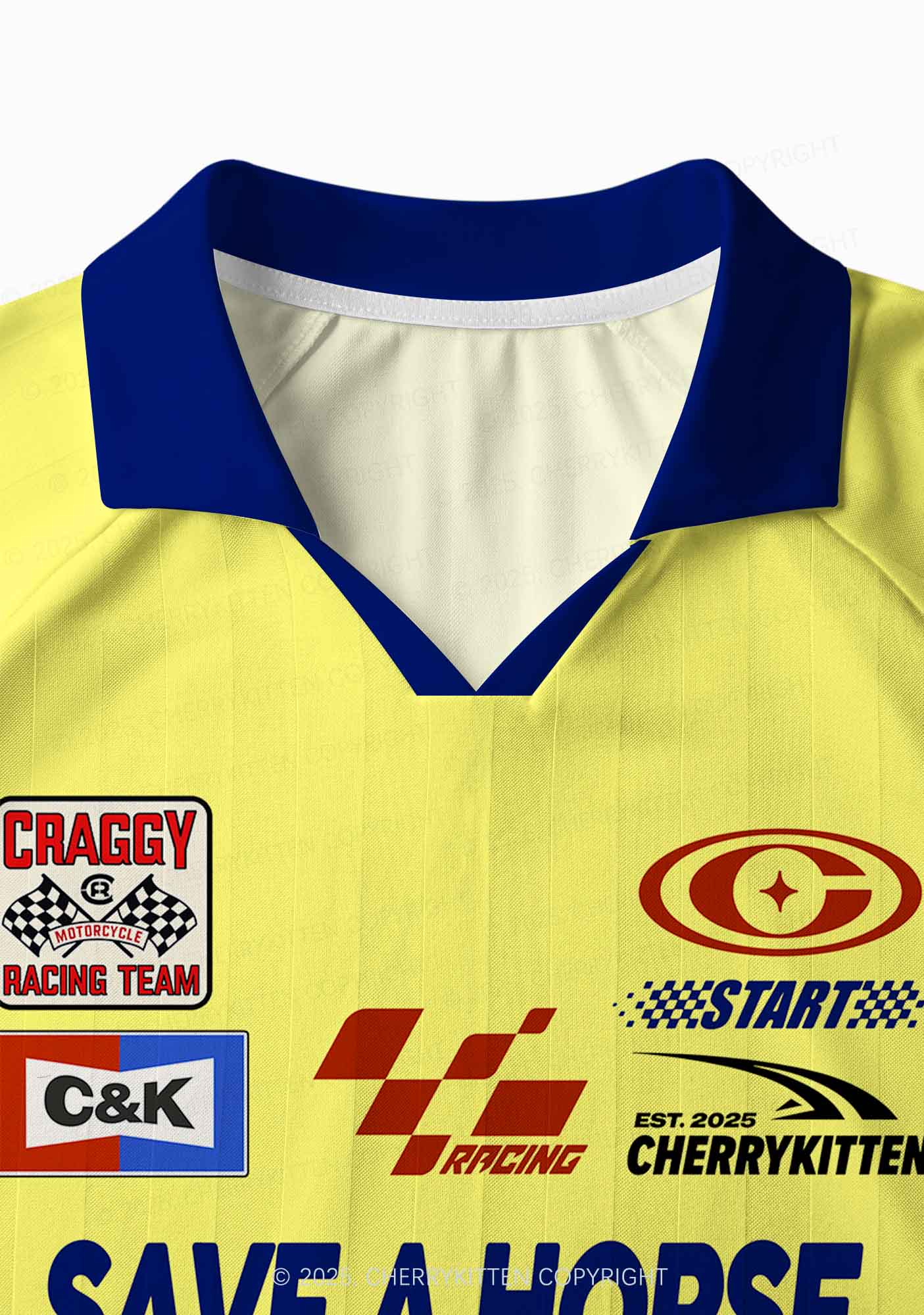 Custom Yellow Ride A Mustache Y2K Sport Long Sleeve Jersey Shirts Cherrykitten - Image 4