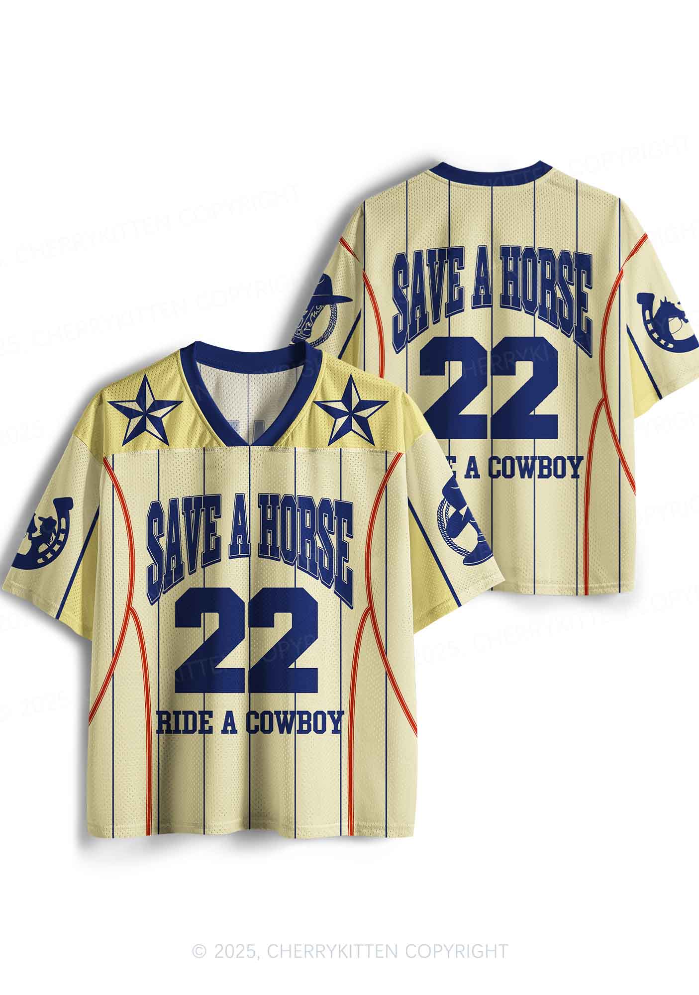 Custom Yellow Save A Horse Y2K Sport Jersey Shirts Cherrykitten - Image 3