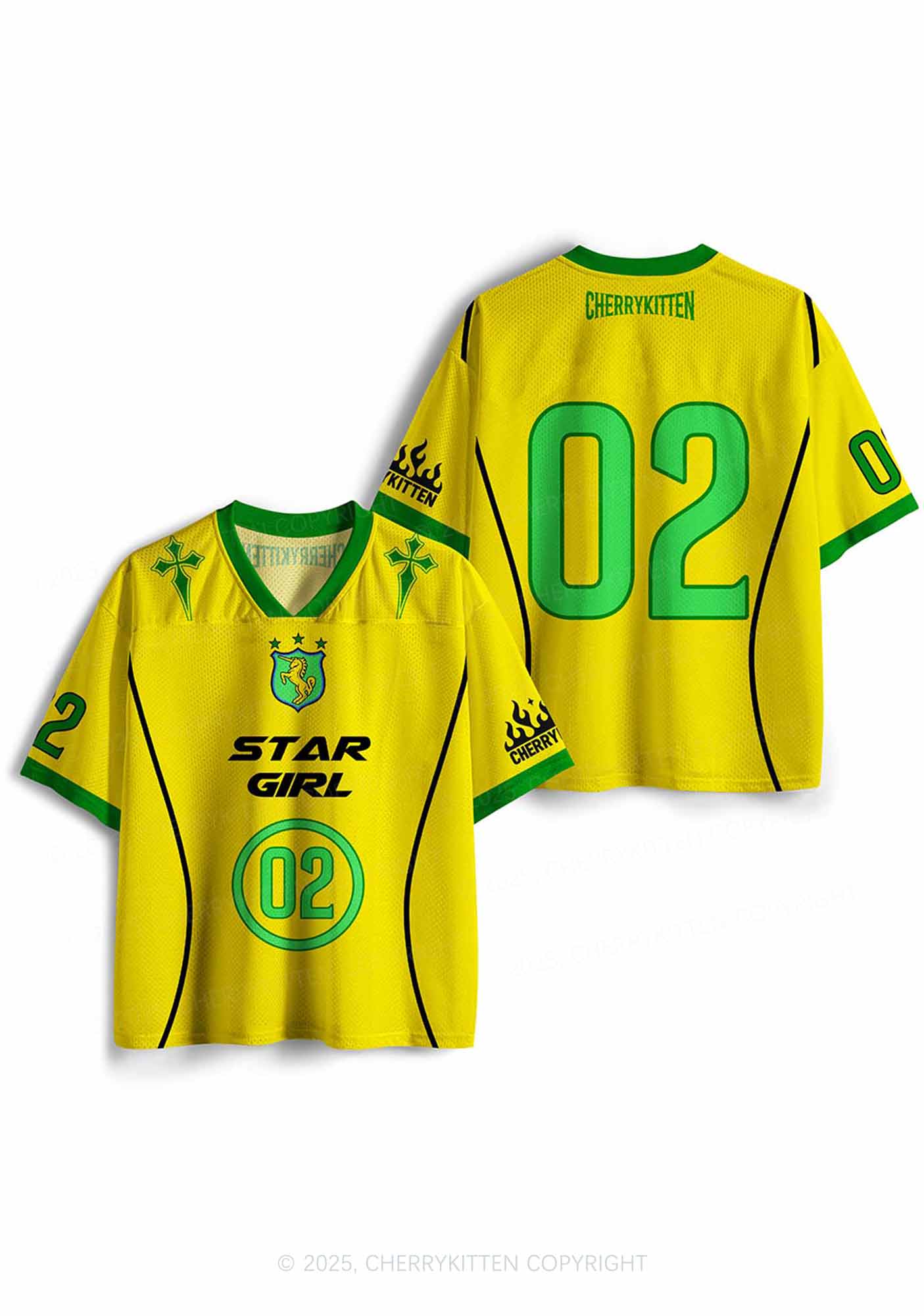 Custom Yellow Stargirl Y2K Sport Jersey Shirts Cherrykitten - Image 3