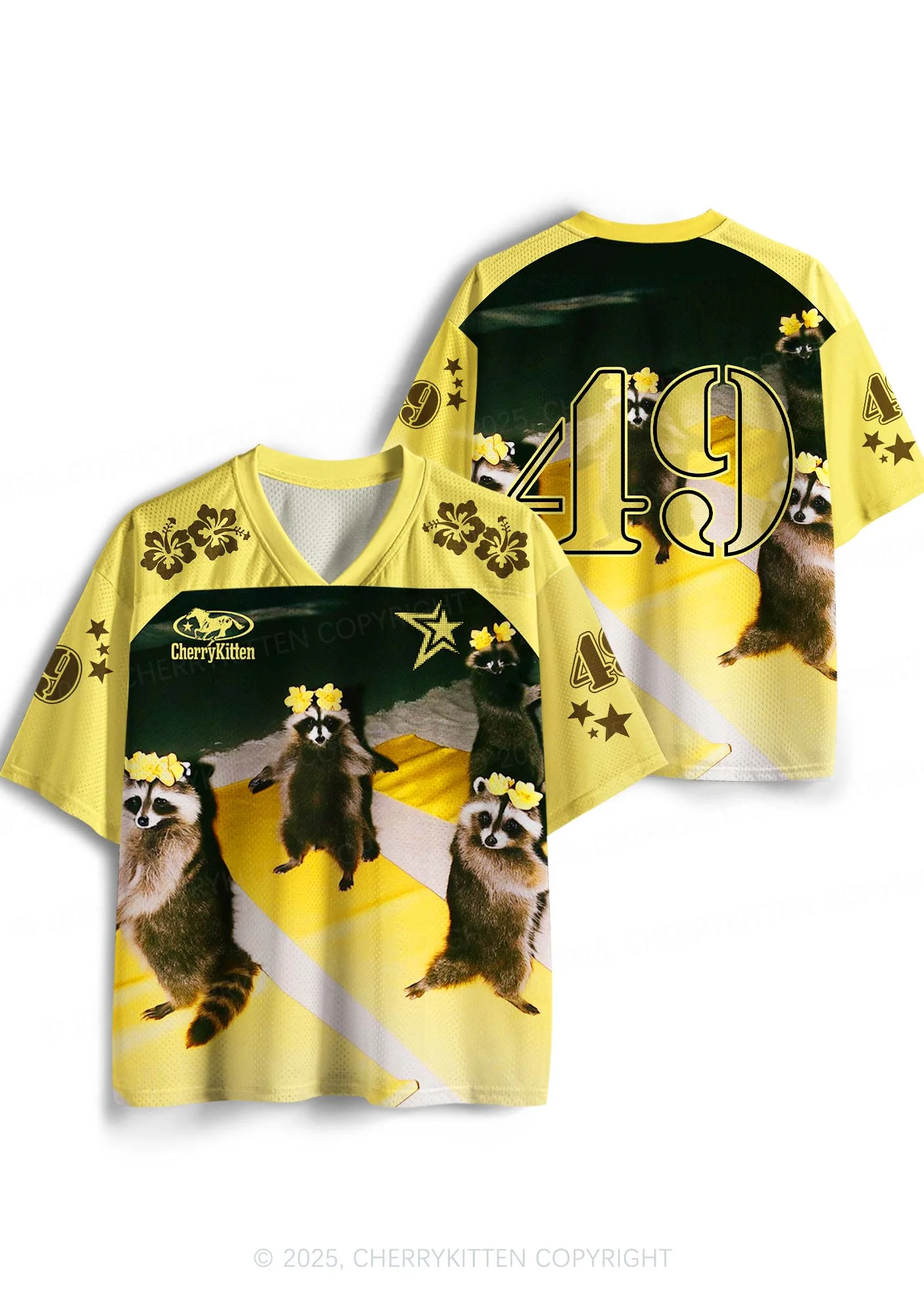 Custom Yoga Raccoon Y2K Sport Jersey Shirts Cherrykitten - Image 3
