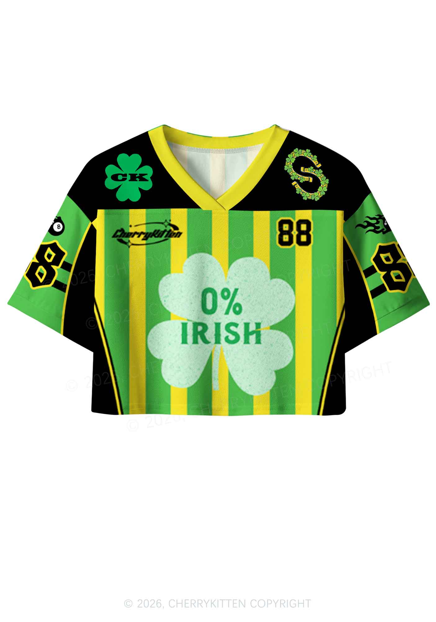 Custom Zero Percent Irish St Patricks Y2K Crop Sport Jersey Shirts Cherrykitten - Image 3