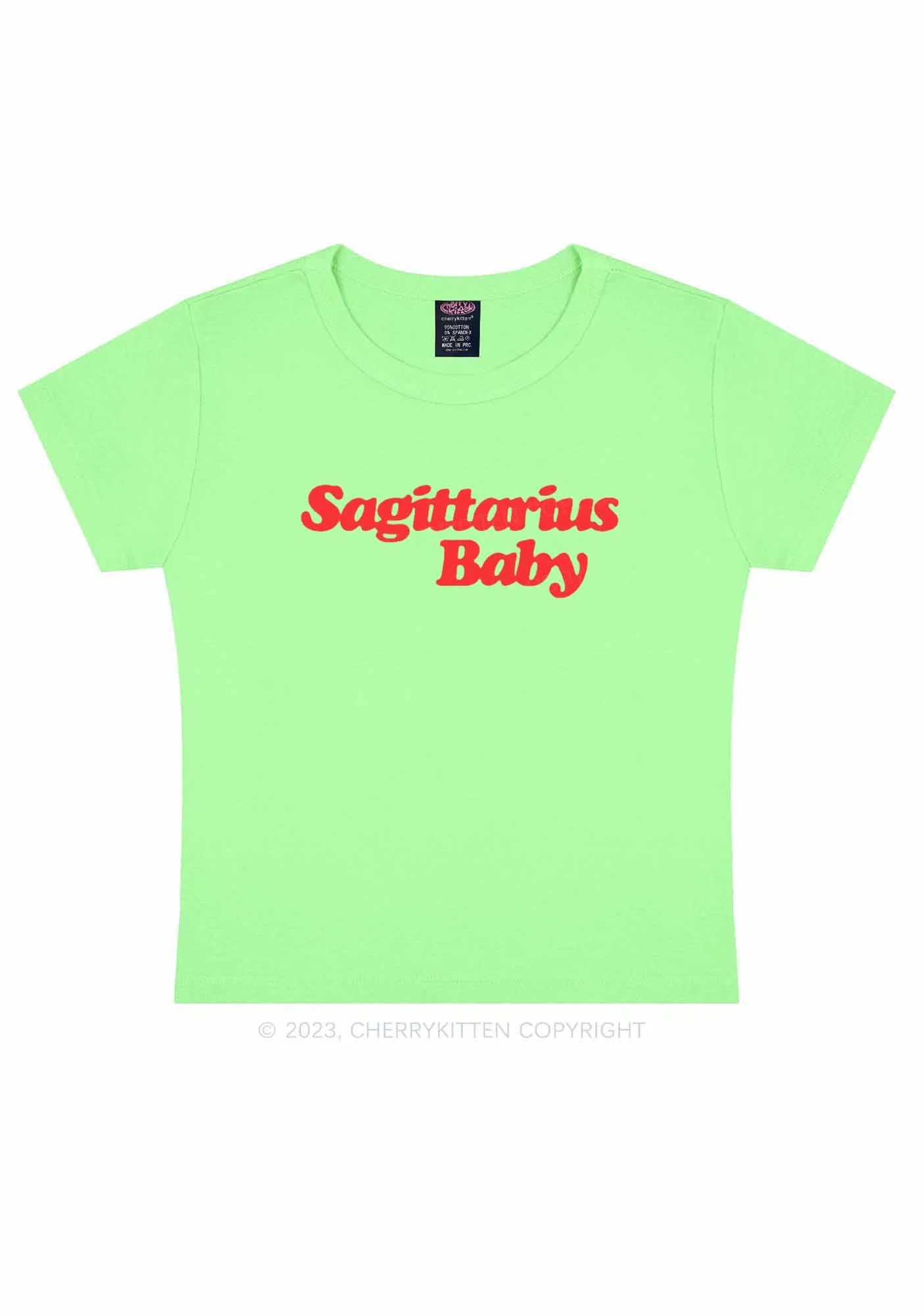 Custom Zodiac Baby Y2K Baby Tee Cherrykitten - Image 10