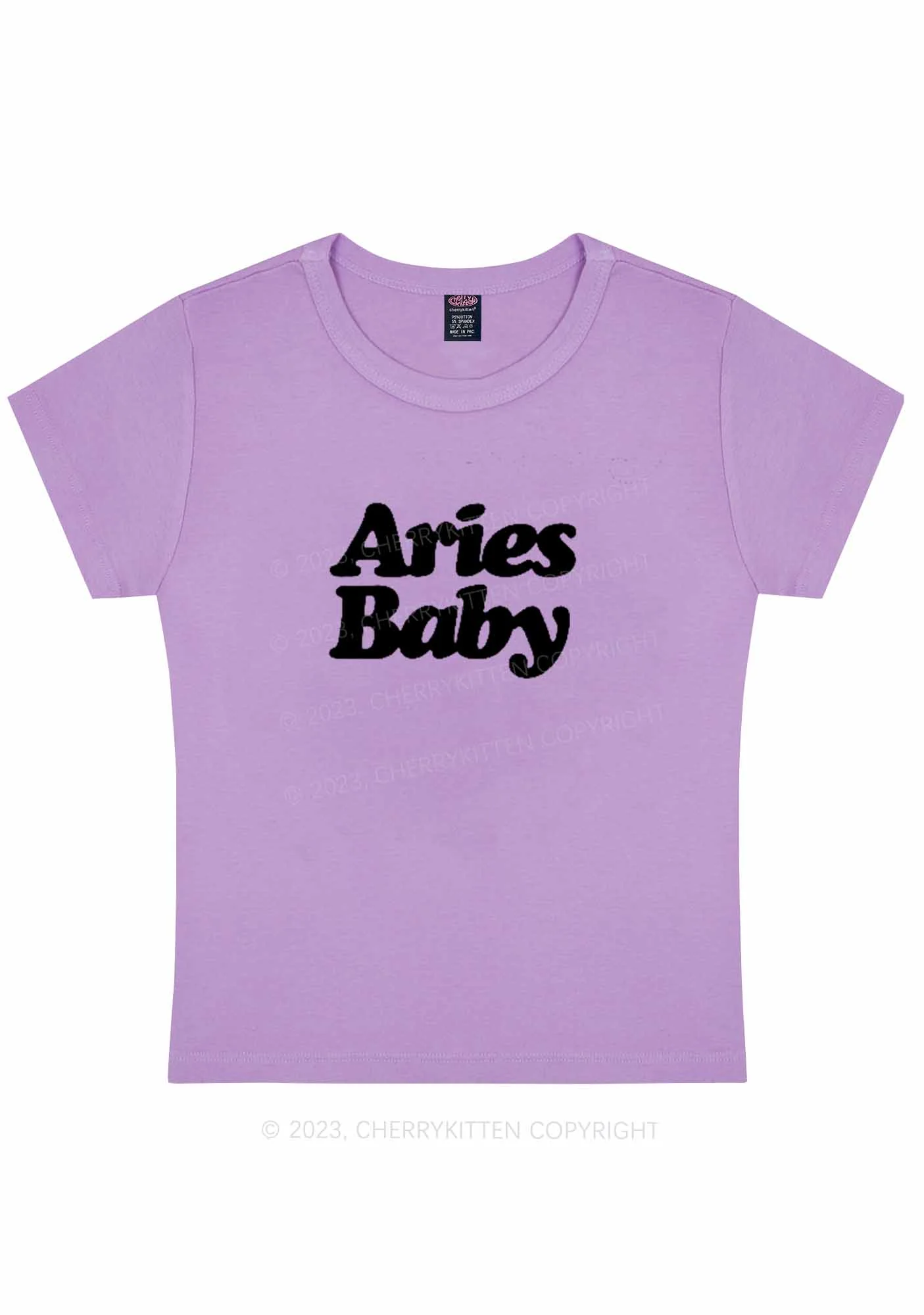 Custom Zodiac Baby Y2K Baby Tee Cherrykitten - Image 5