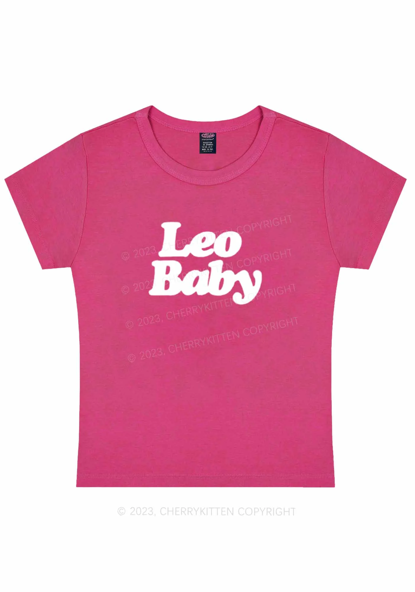 Custom Zodiac Baby Y2K Baby Tee Cherrykitten - Image 6