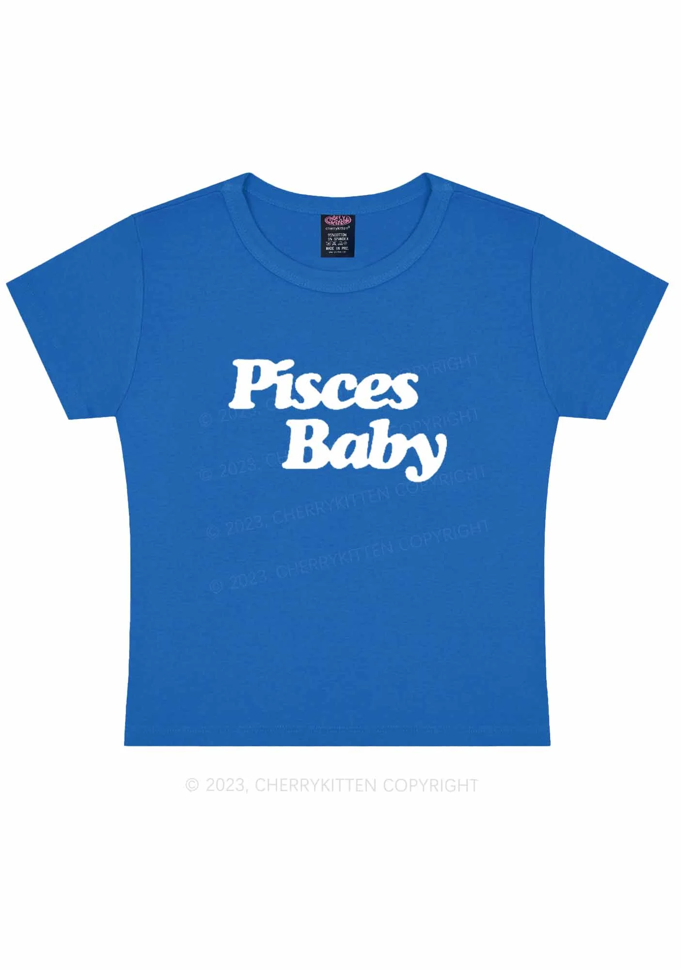 Custom Zodiac Baby Y2K Baby Tee Cherrykitten - Image 7