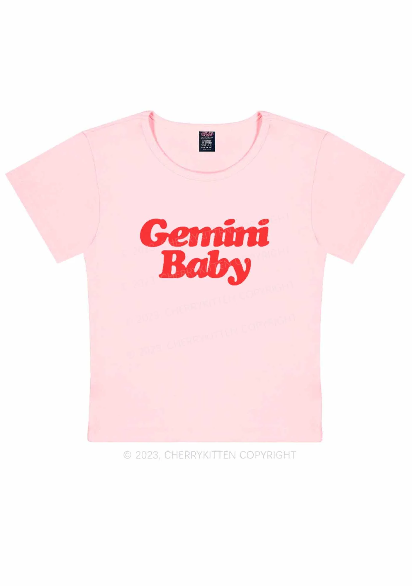Custom Zodiac Baby Y2K Baby Tee Cherrykitten - Image 9