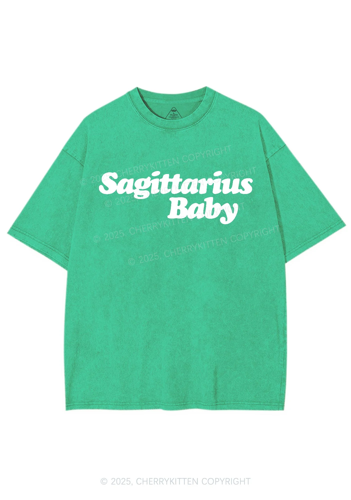 Custom Zodiac Baby Y2K Shirts Washed Tee Cherrykitten - Image 6