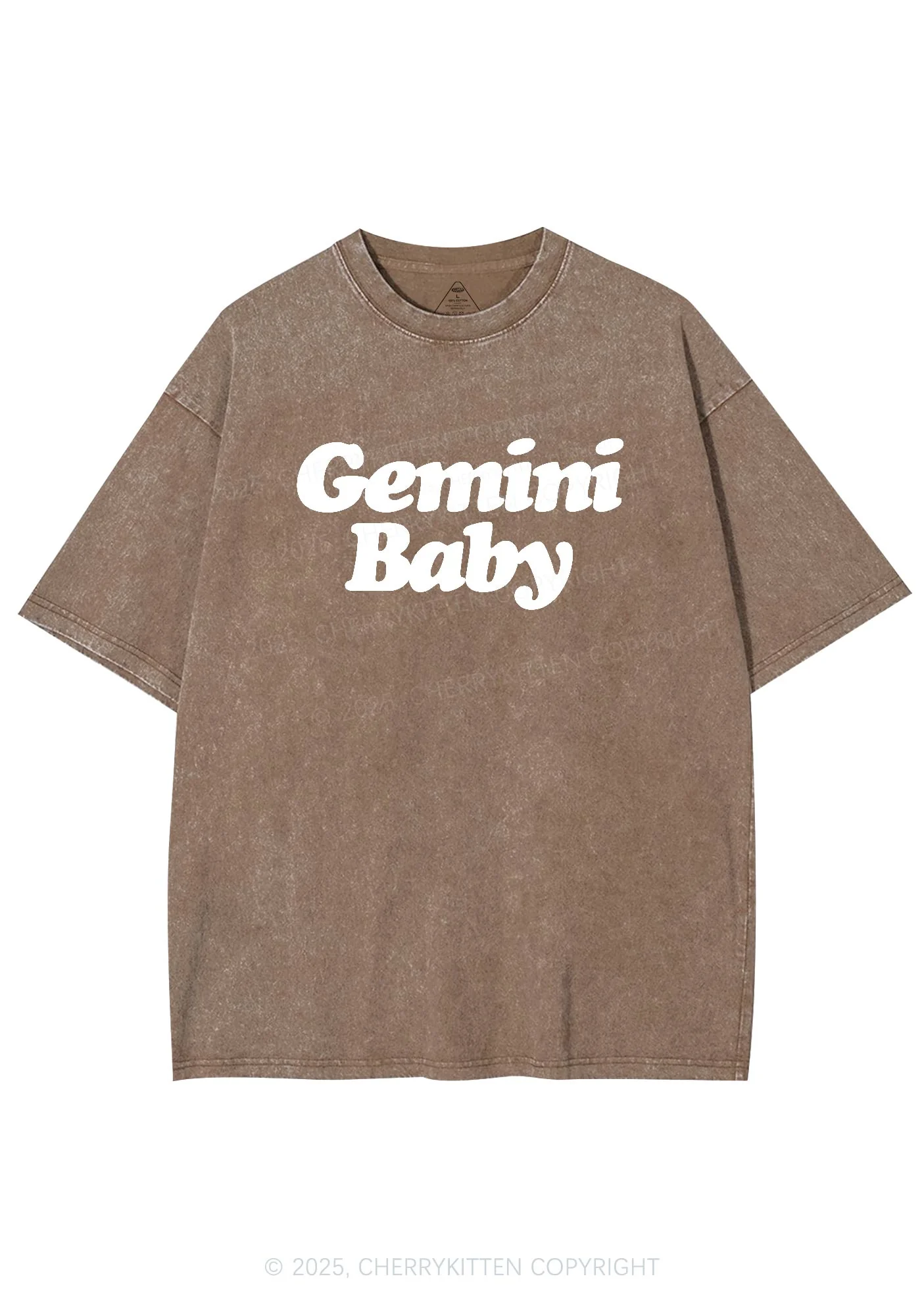 Custom Zodiac Baby Y2K Shirts Washed Tee Cherrykitten - Image 8