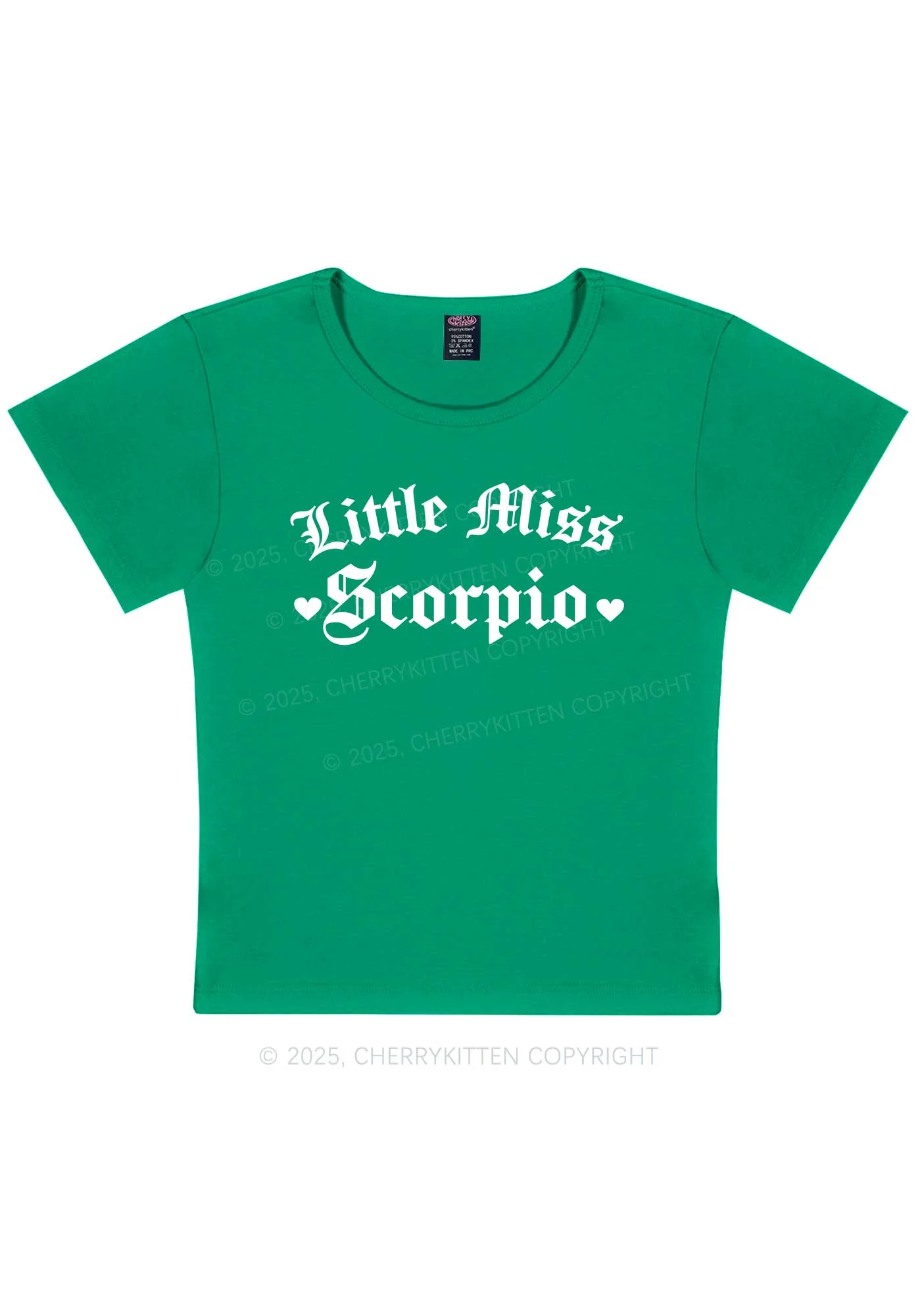 Custom Zodiac Little Miss Y2K Baby Tee Cherrykitten - Image 11