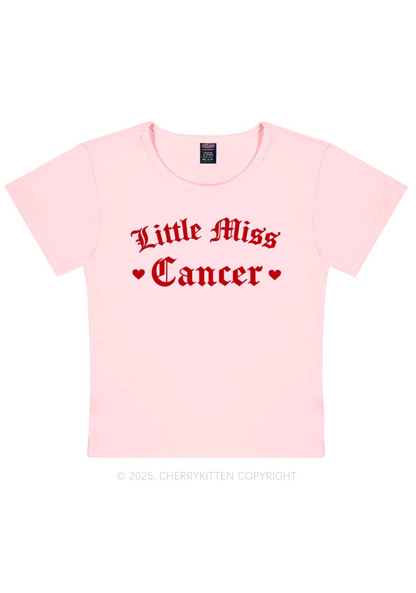 Custom Zodiac Little Miss Y2K Baby Tee Cherrykitten - Image 12