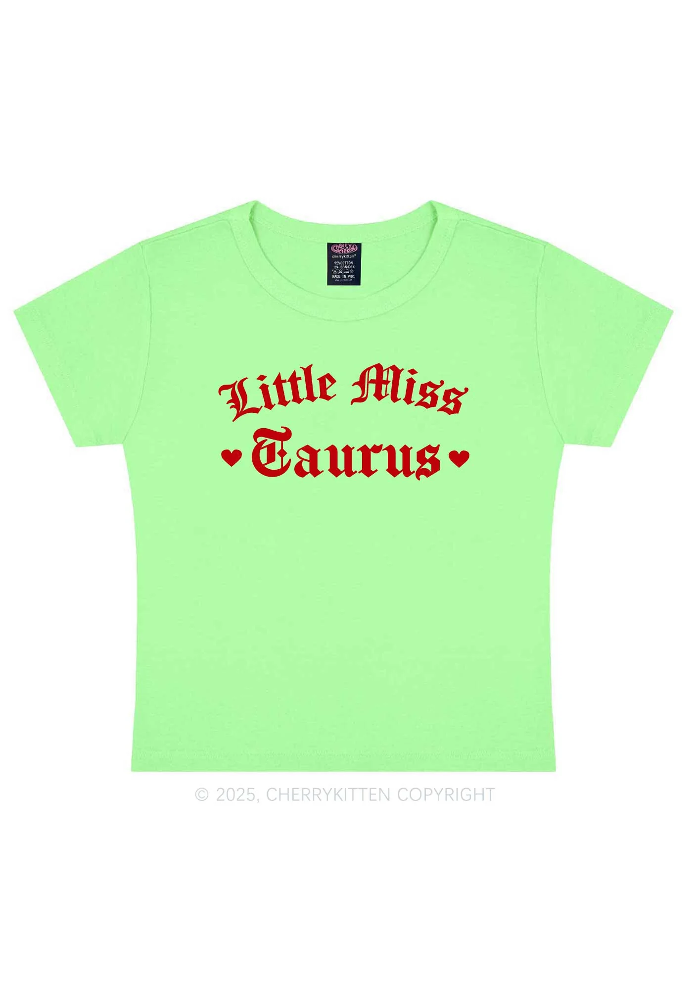 Custom Zodiac Little Miss Y2K Baby Tee Cherrykitten - Image 13