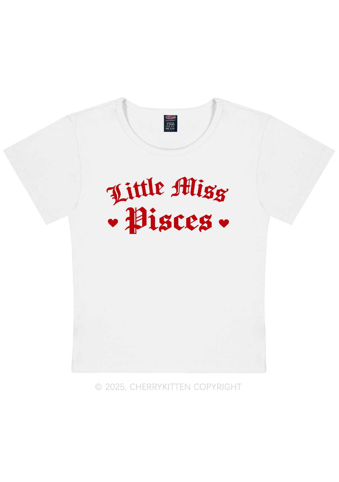 Custom Zodiac Little Miss Y2K Baby Tee Cherrykitten - Image 6