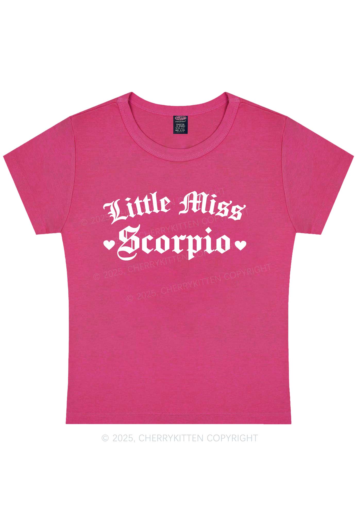 Custom Zodiac Little Miss Y2K Baby Tee Cherrykitten - Image 7