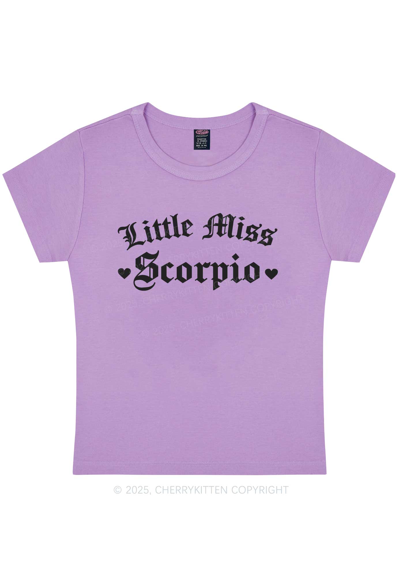 Custom Zodiac Little Miss Y2K Baby Tee Cherrykitten - Image 8