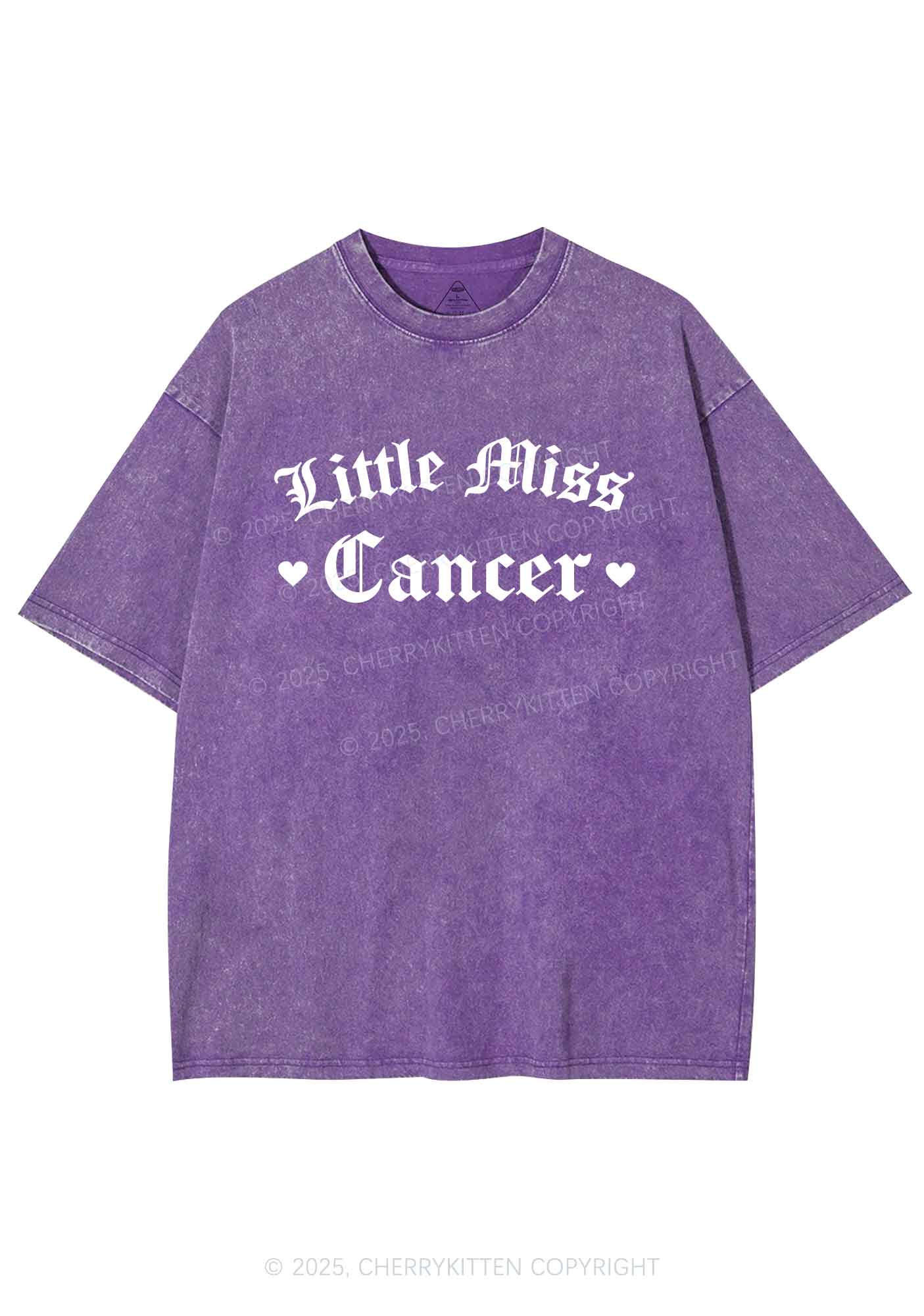 Custom Zodiac Little Miss Y2K Shirts Washed Tee Cherrykitten - Image 5