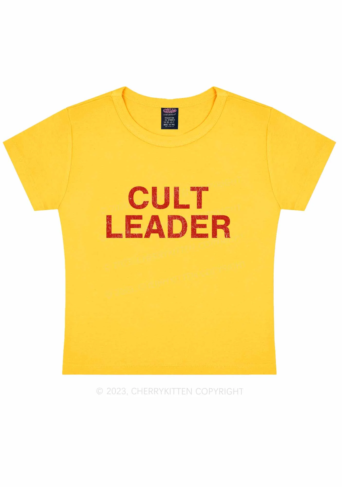Cut Leader Y2K Baby Tee Cherrykitten - Image 4