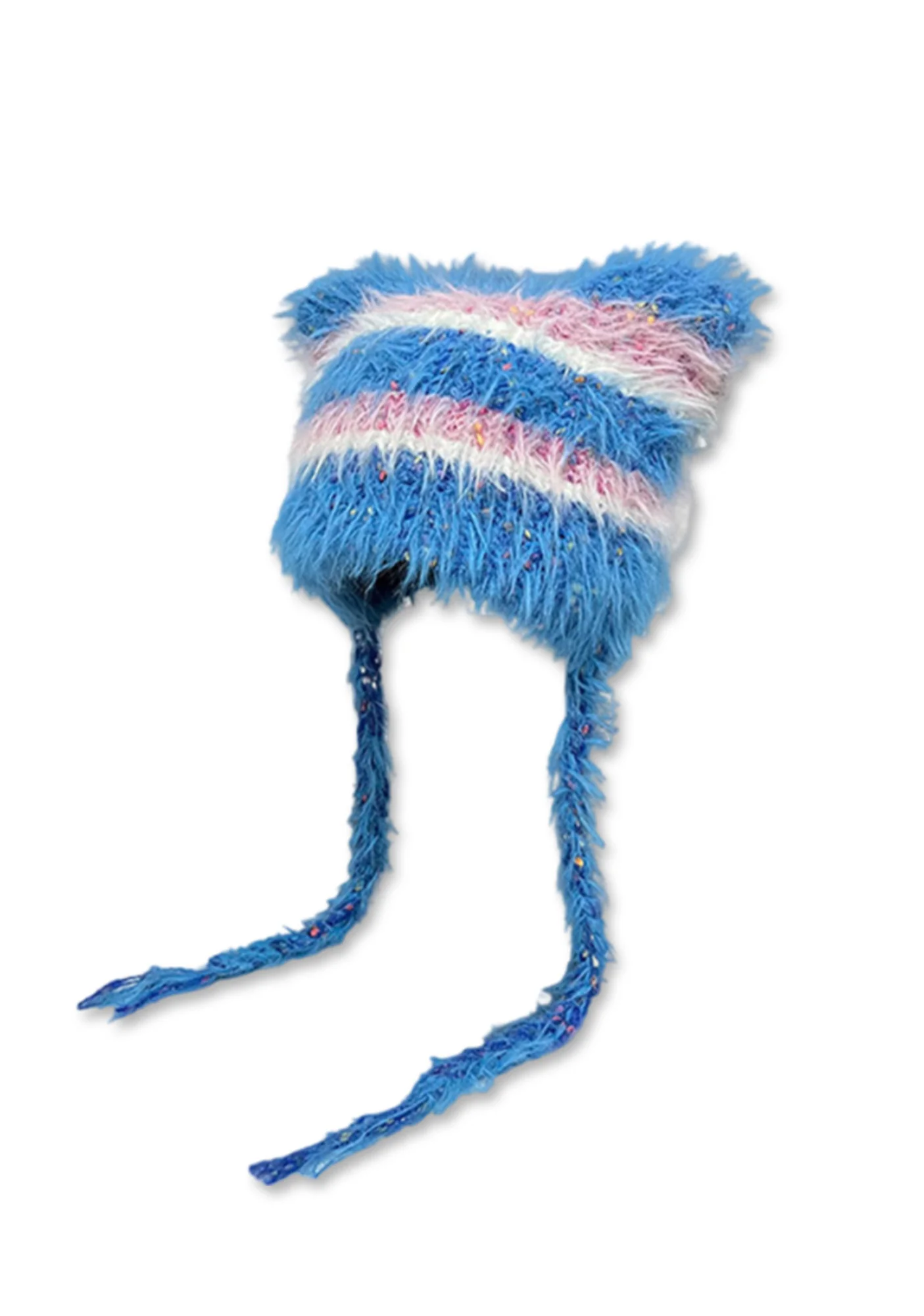 Cute Cat Ear Lace Up Y2K Knitted Hat Cherrykitten - Image 2