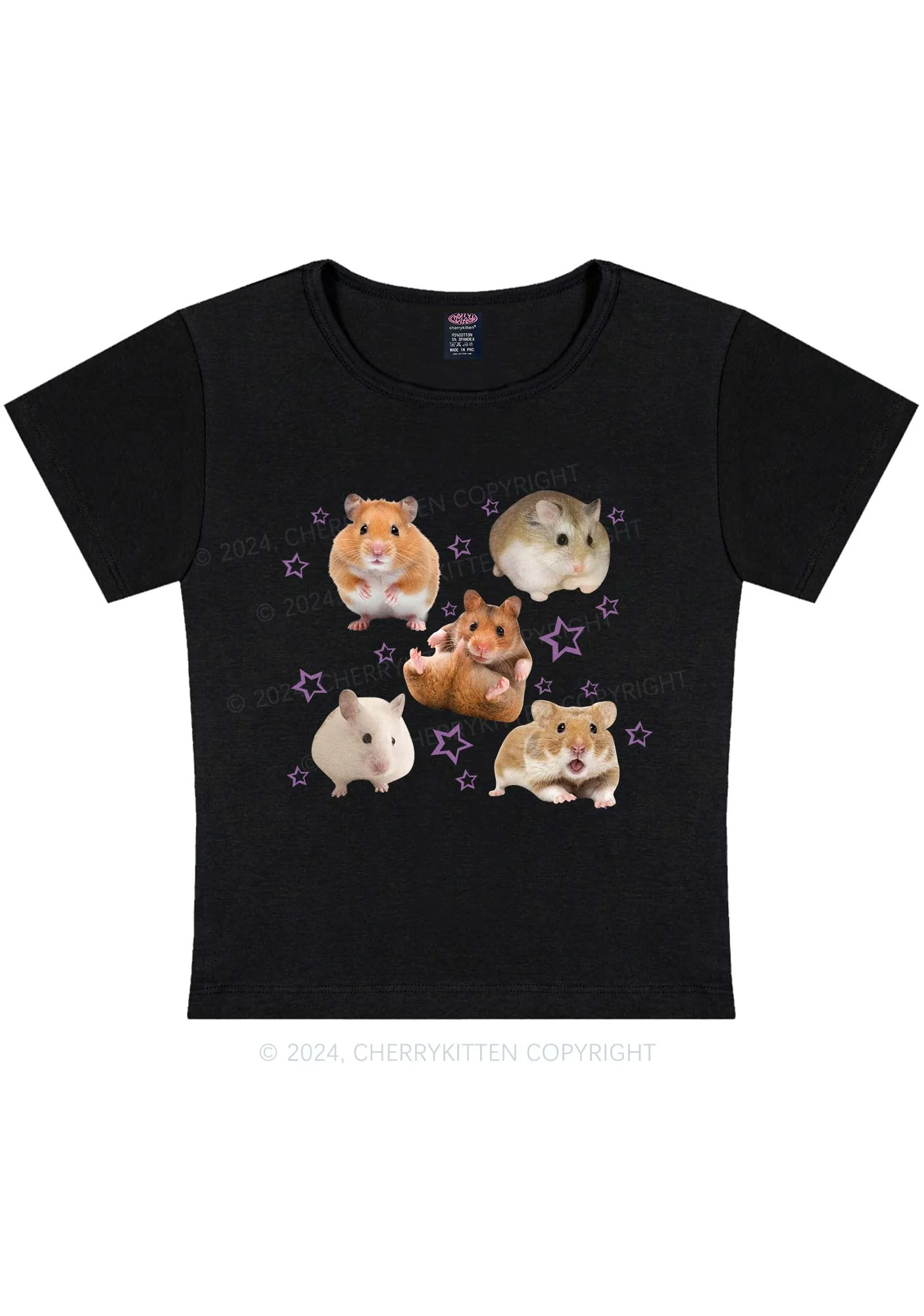 Cute Hamsters Y2K Baby Tee Cherrykitten - Image 3