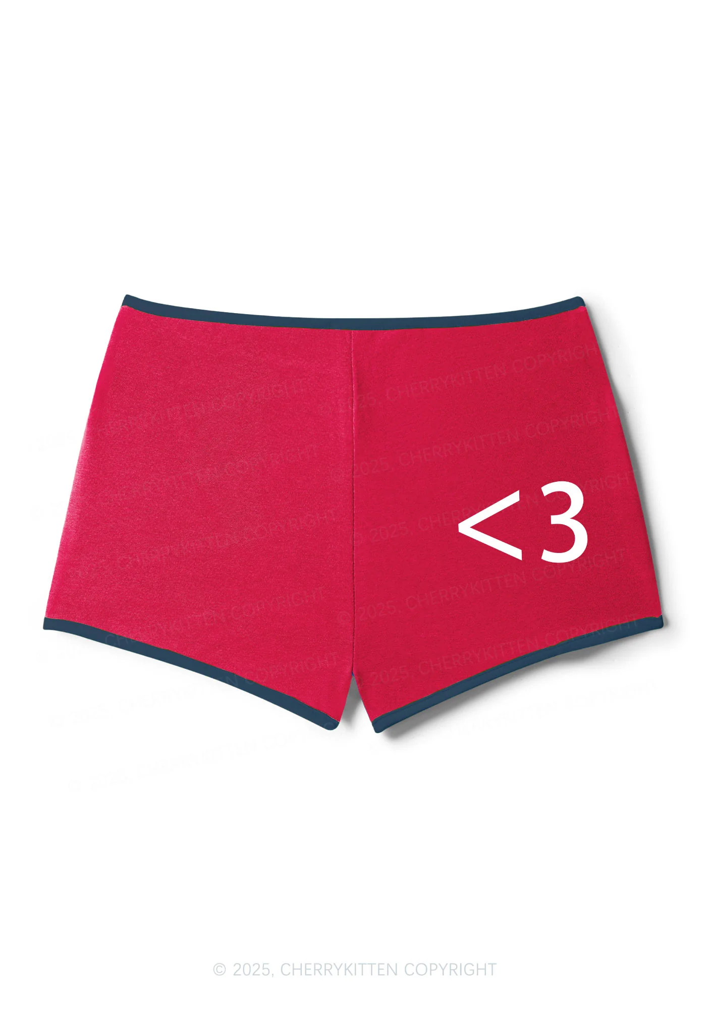 Cute Heart Y2K Contrast Mini Shorts Cherrykitten - Image 3