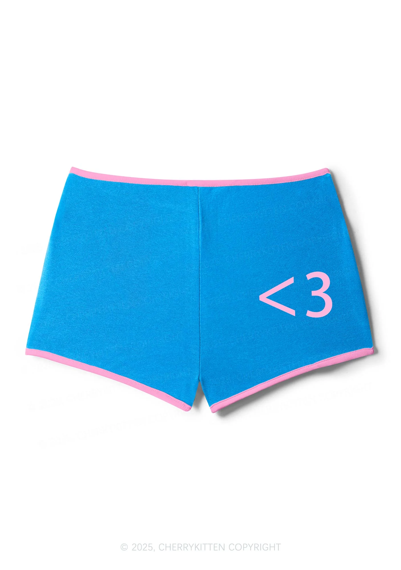 Cute Heart Y2K Contrast Mini Shorts Cherrykitten - Image 4